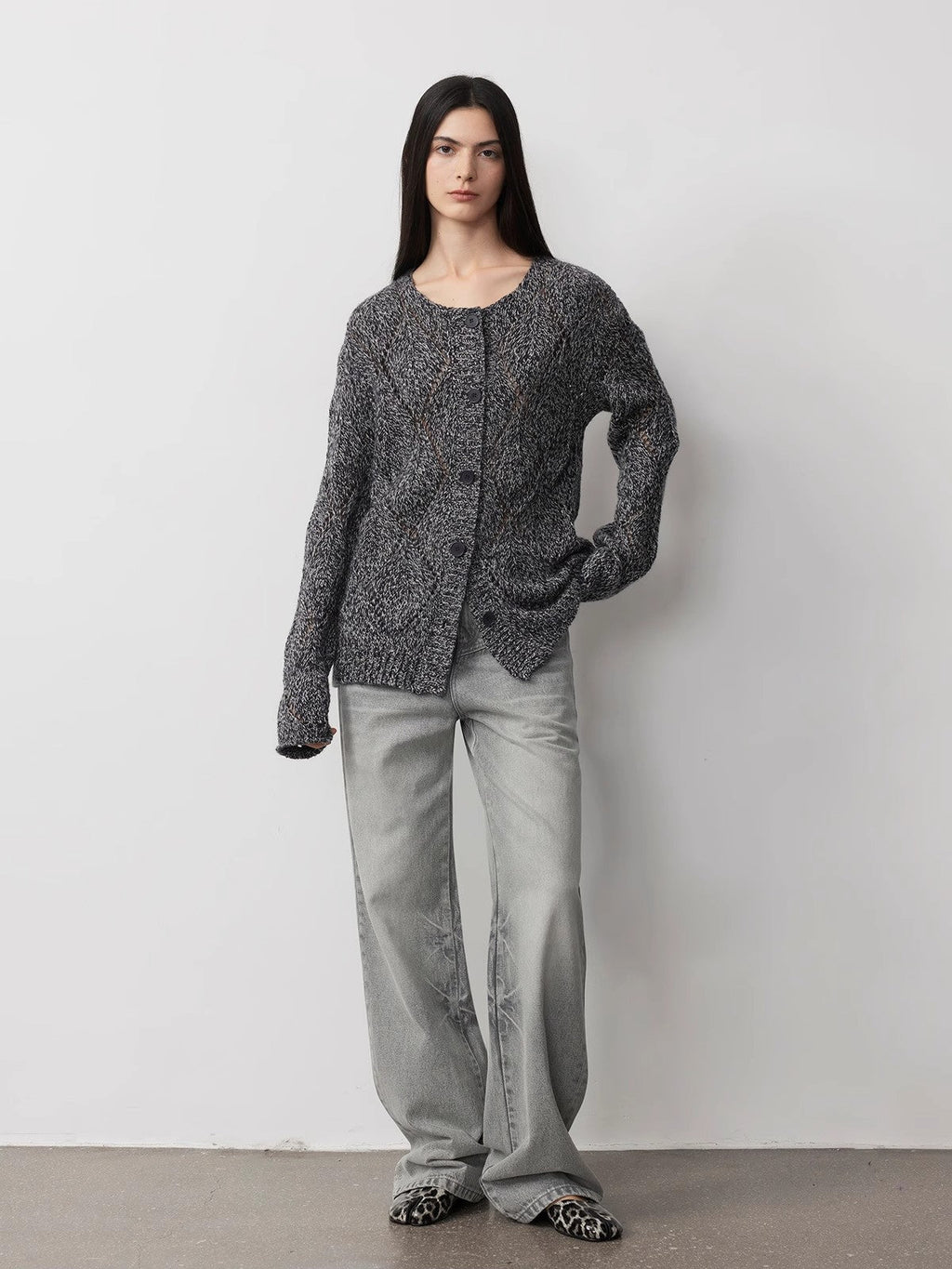 FIRELADY FUR | Women's Vintage Heavy Wash Marble Dye Straight-Leg Jeans