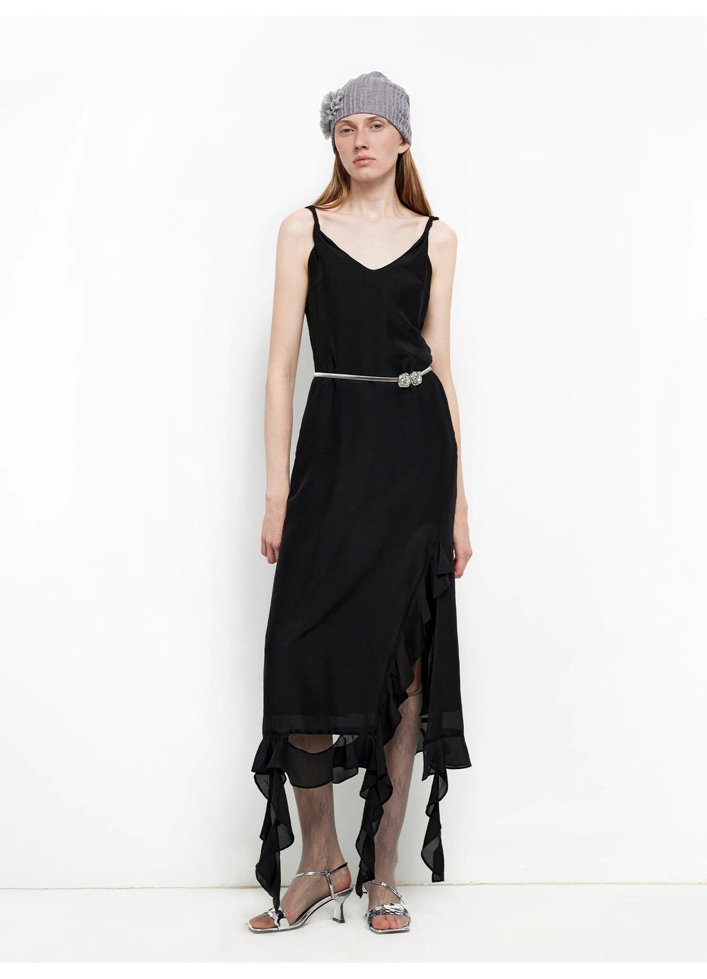 FIRELADY FUR | Women's Organic Acetate & Mulberry Silk Blend V-Neck Dress