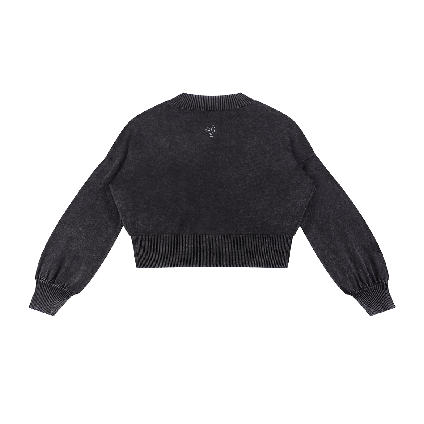 GALLO JEAN | Women's Mineral Wash Balloon Sleeve Cropped Sweater