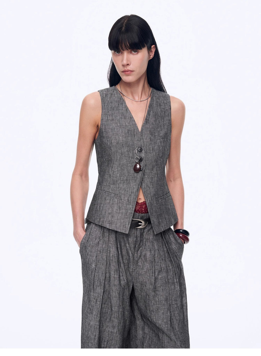 PREMIUM STYLE CO. LTD. | Women's Linen Vest & Trousers Suit Set