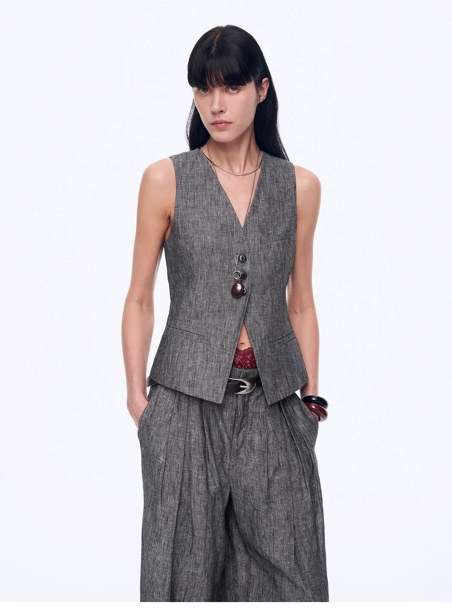 PREMIUM STYLE CO. LTD. | Women's Linen Vest & Trousers Suit Set