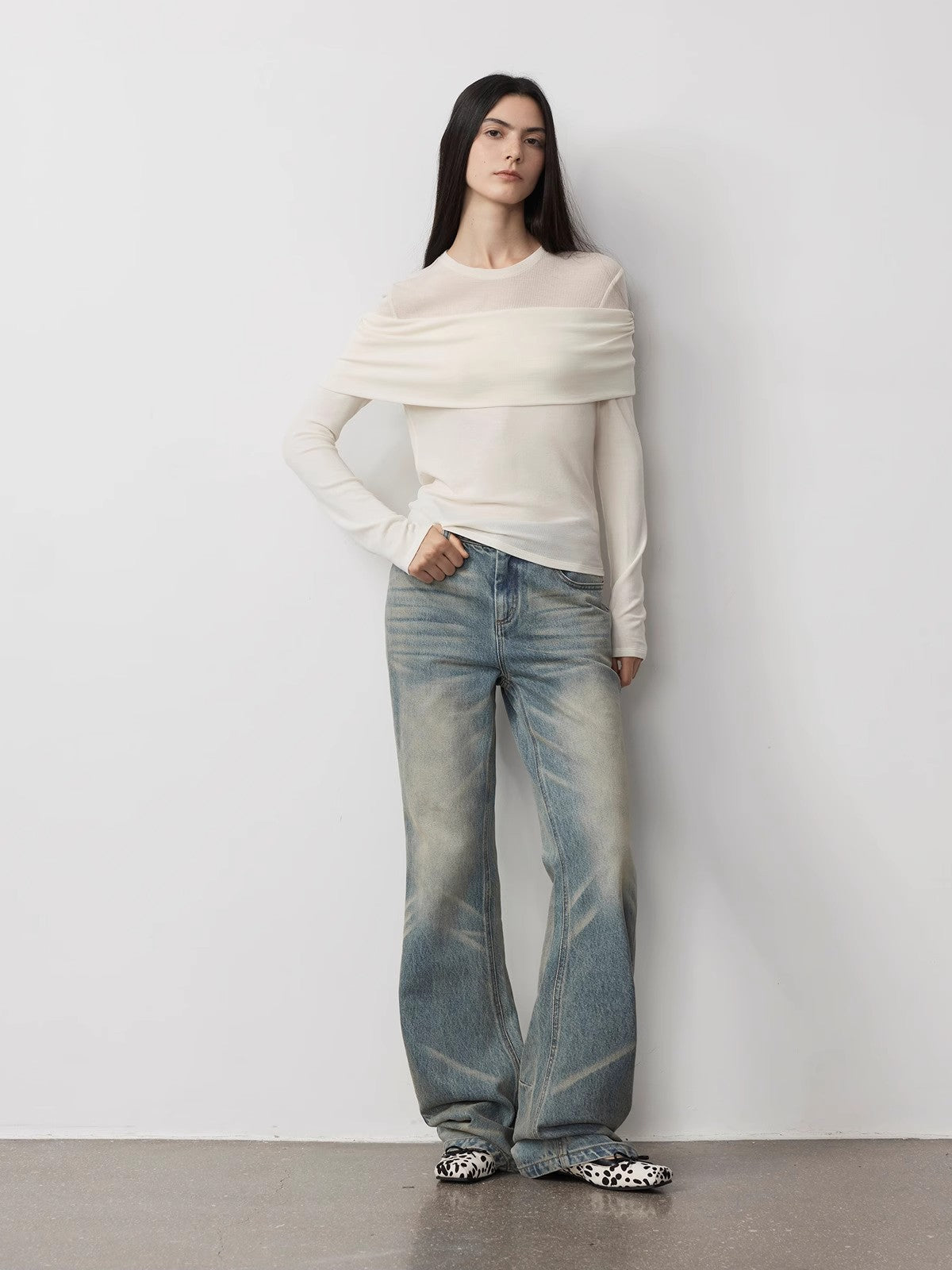 FIRELADY FUR | Women's Tencel & Wool Blend Faux Two-Piece Top