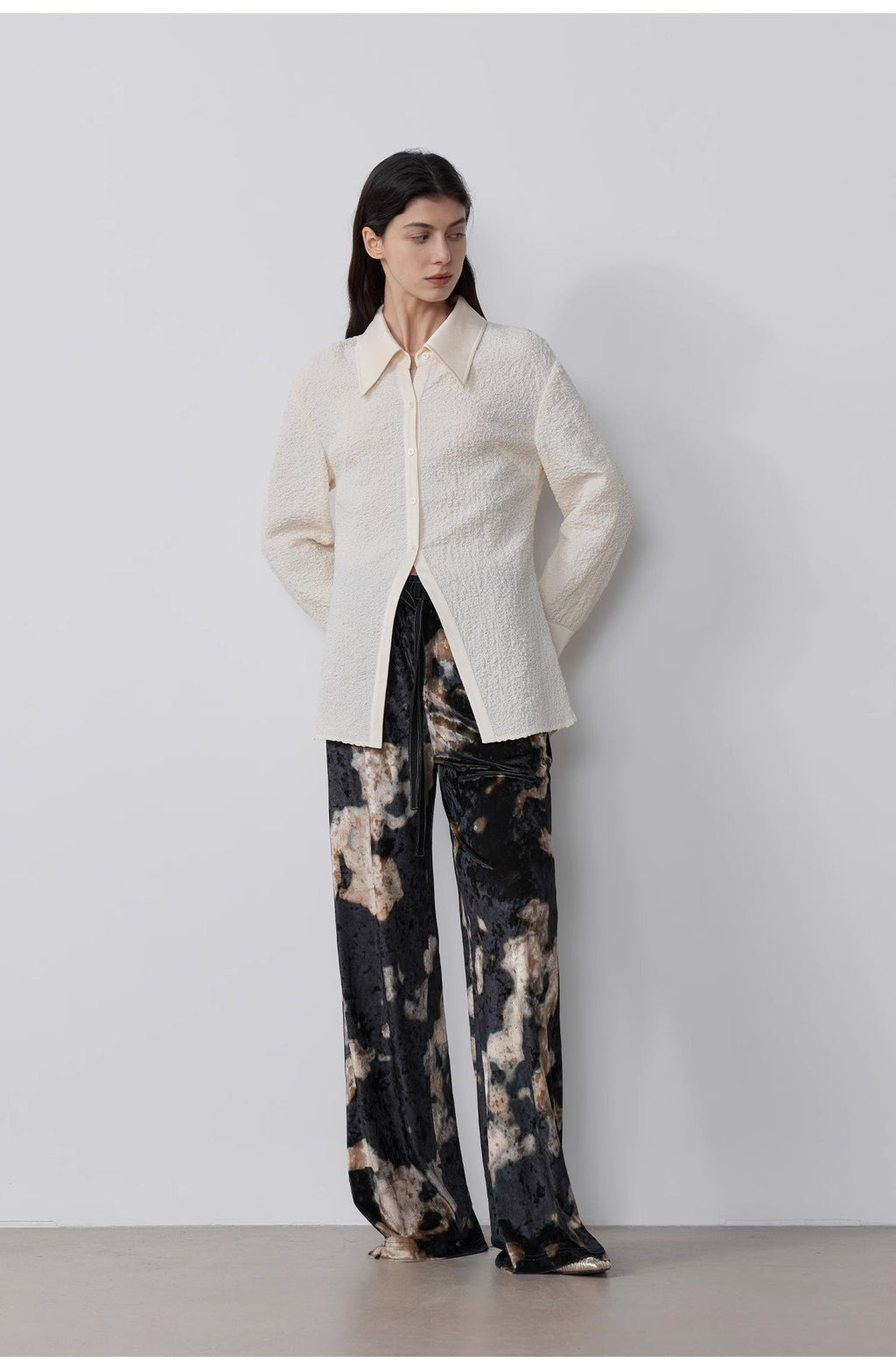 FIRELADY FUR | Women's Retro Embossed Bubble Cotton Shirt