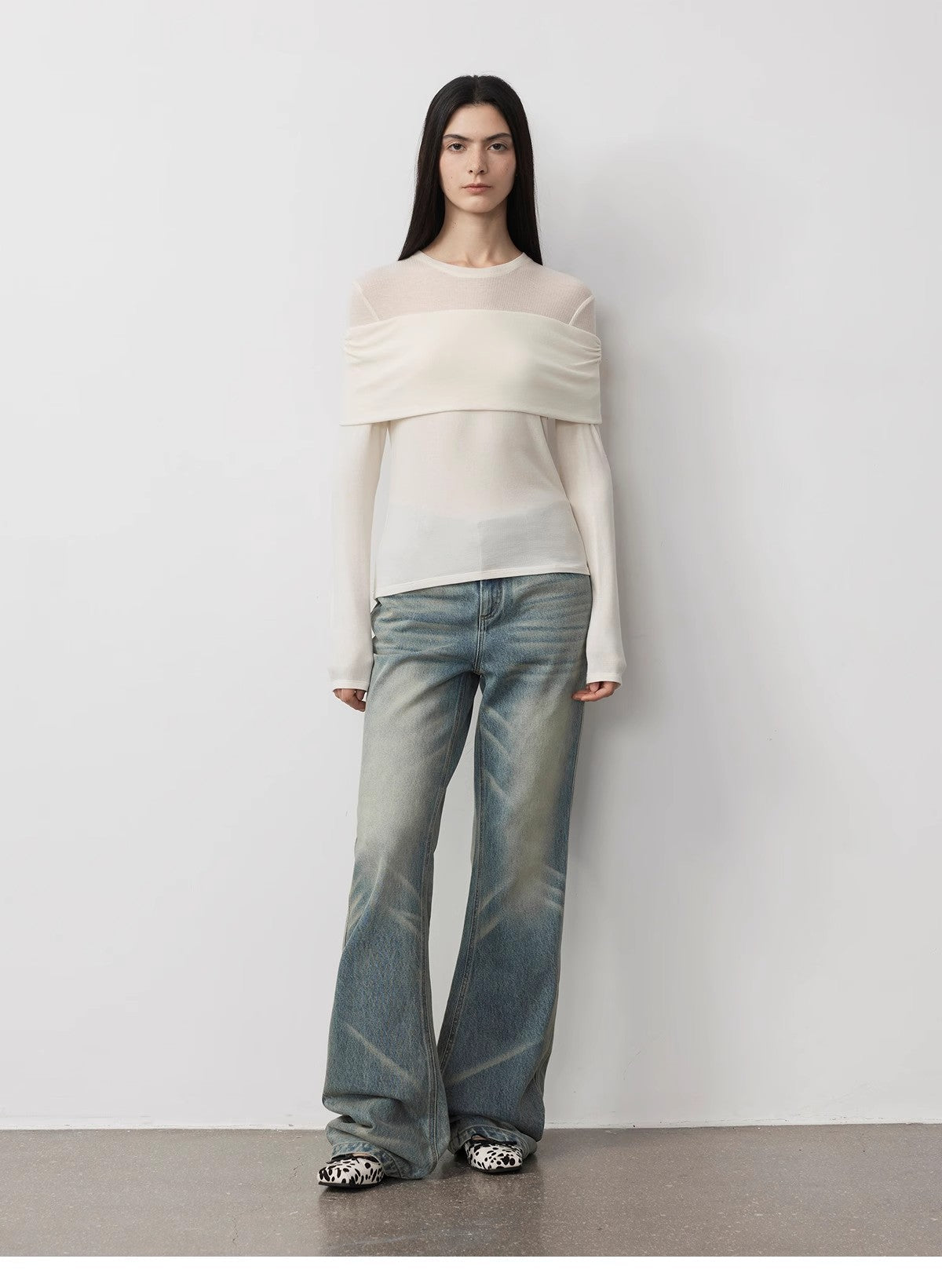 FIRELADY FUR | Women's Tencel & Wool Blend Faux Two-Piece Top