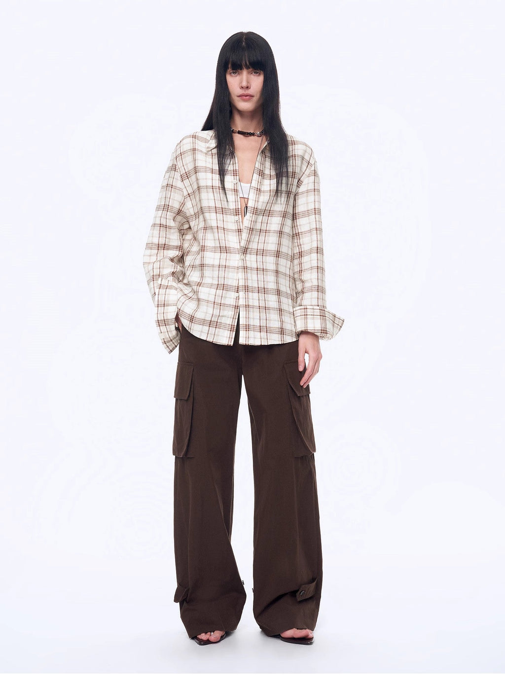 FIRELADY FUR | Women's Plaid Linen Two-Piece Set