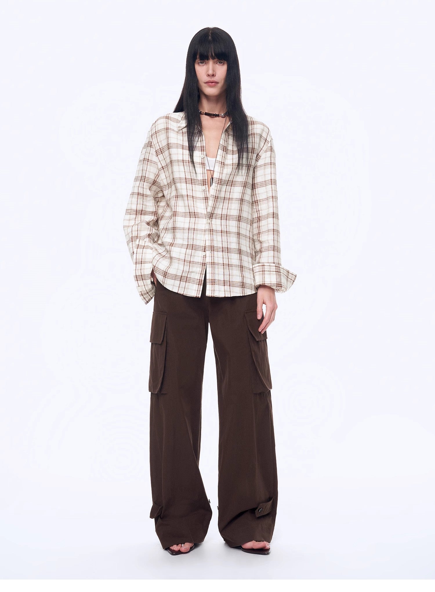 FIRELADY FUR | Women's Plaid Linen Two-Piece Set