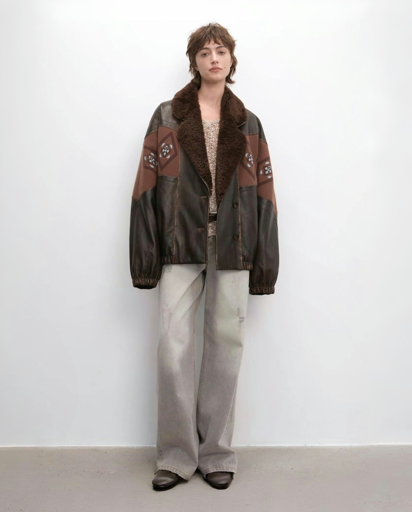 FIRELADY FUR | Women's Suede Sheep Leather Down Parka