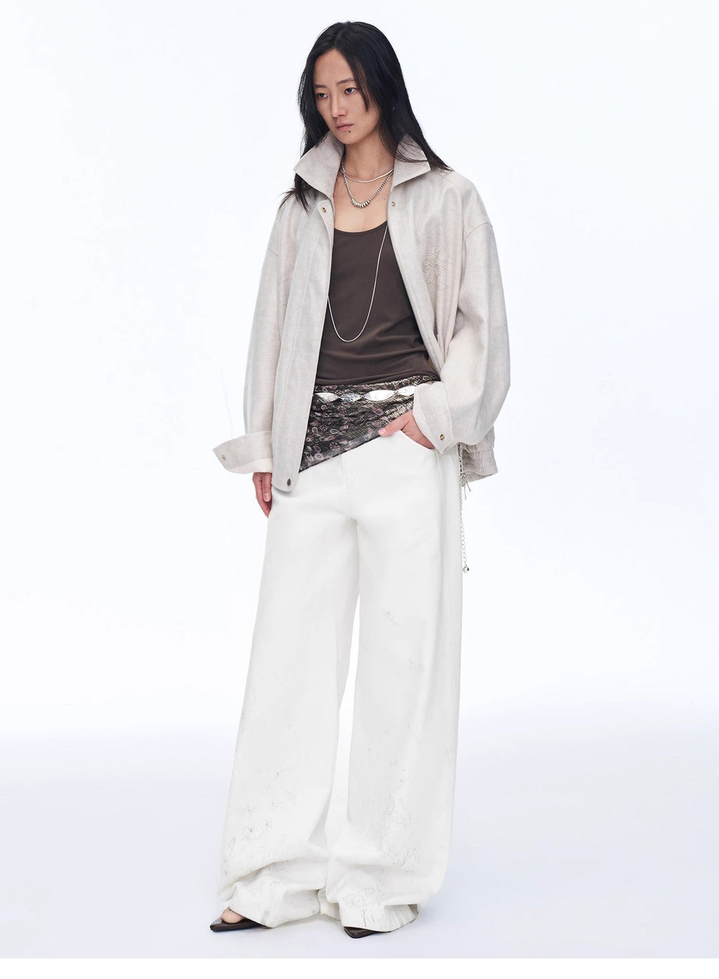 Women's Linen Jacket | Beaded Embroidery