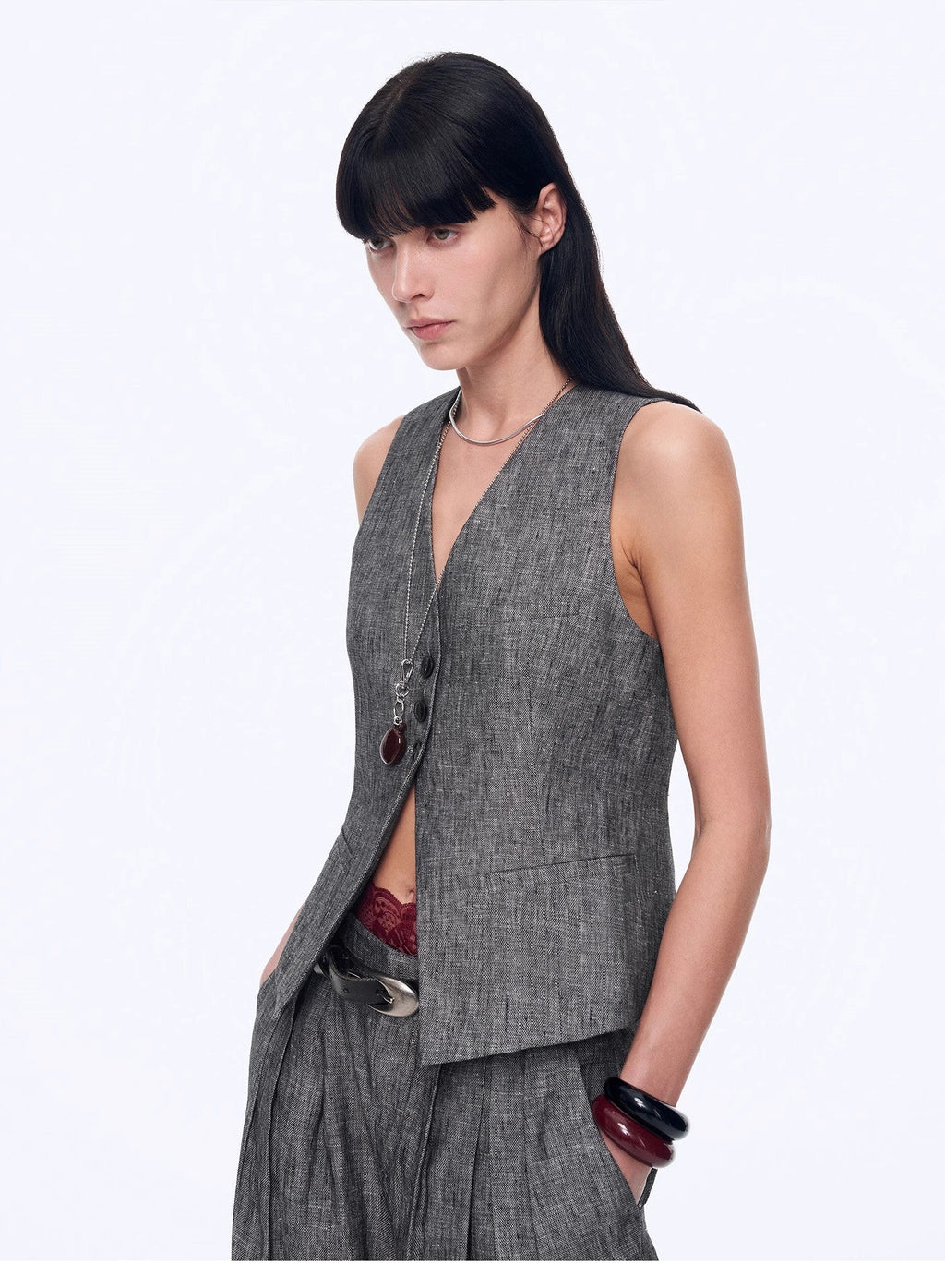 PREMIUM STYLE CO. LTD. | Women's Linen Vest & Trousers Suit Set