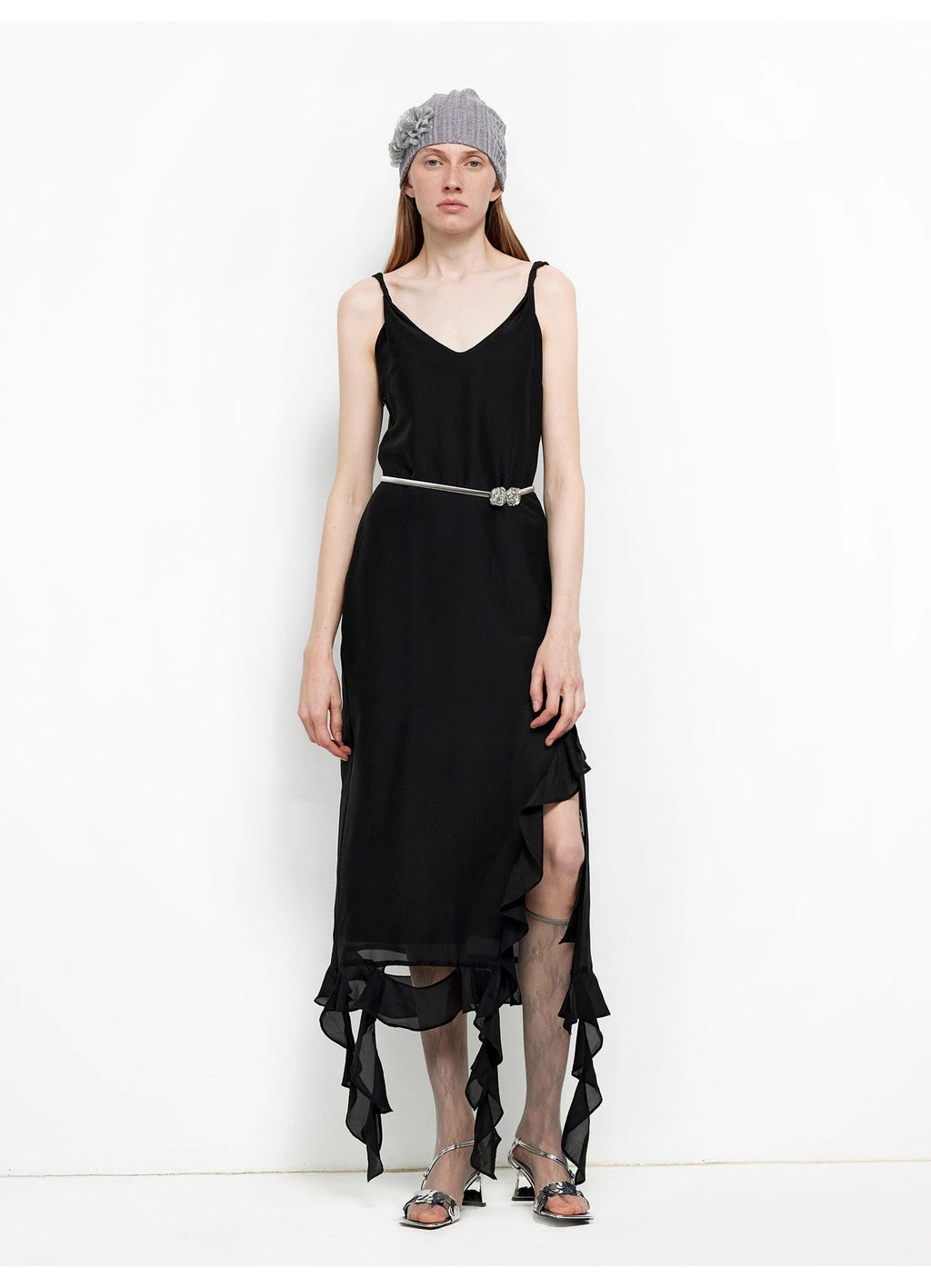 FIRELADY FUR | Women's Organic Acetate & Mulberry Silk Blend V-Neck Dress