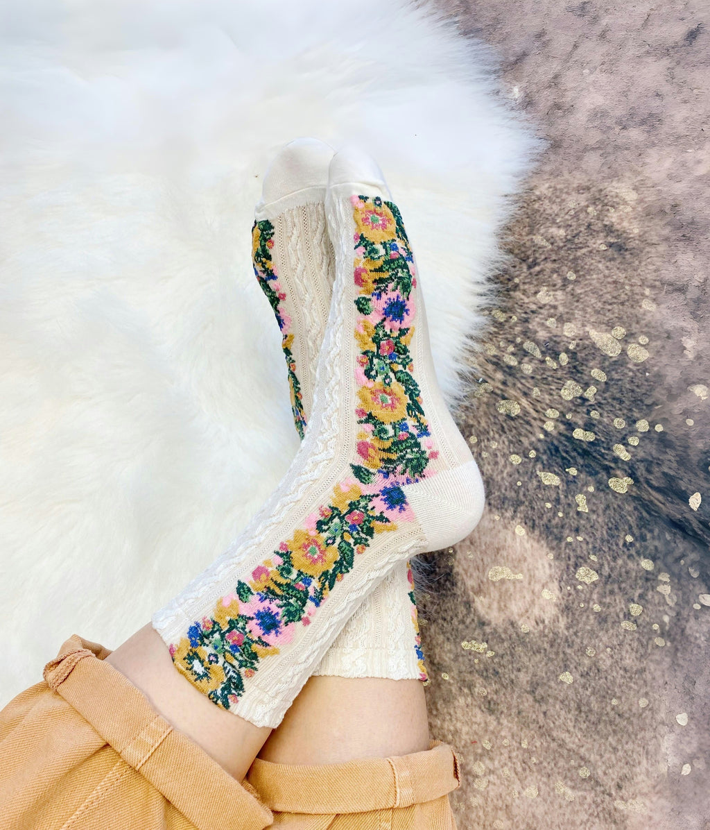 Ellison + Young | Women's Floral Socks