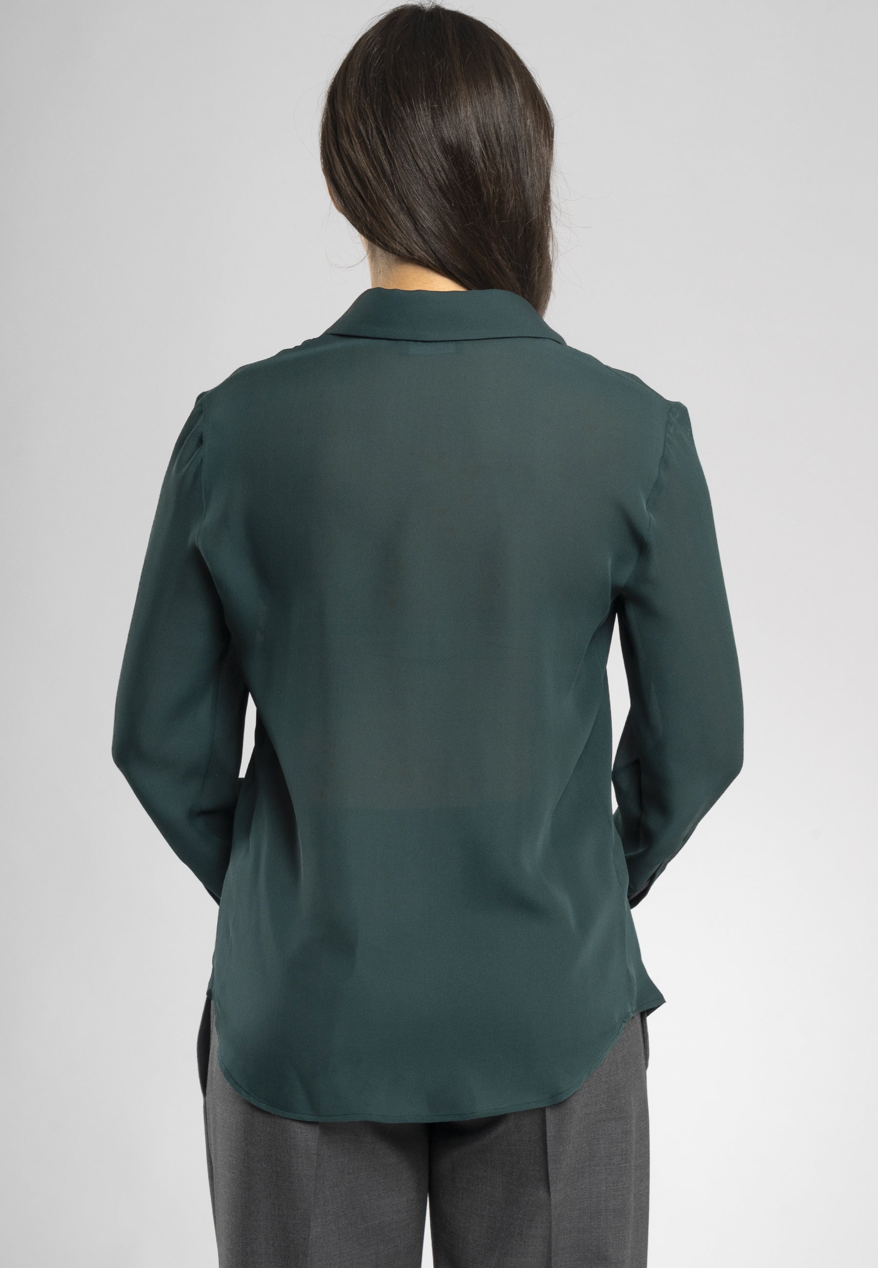 Tema Moda | Women's Silk Deep Green Blouse