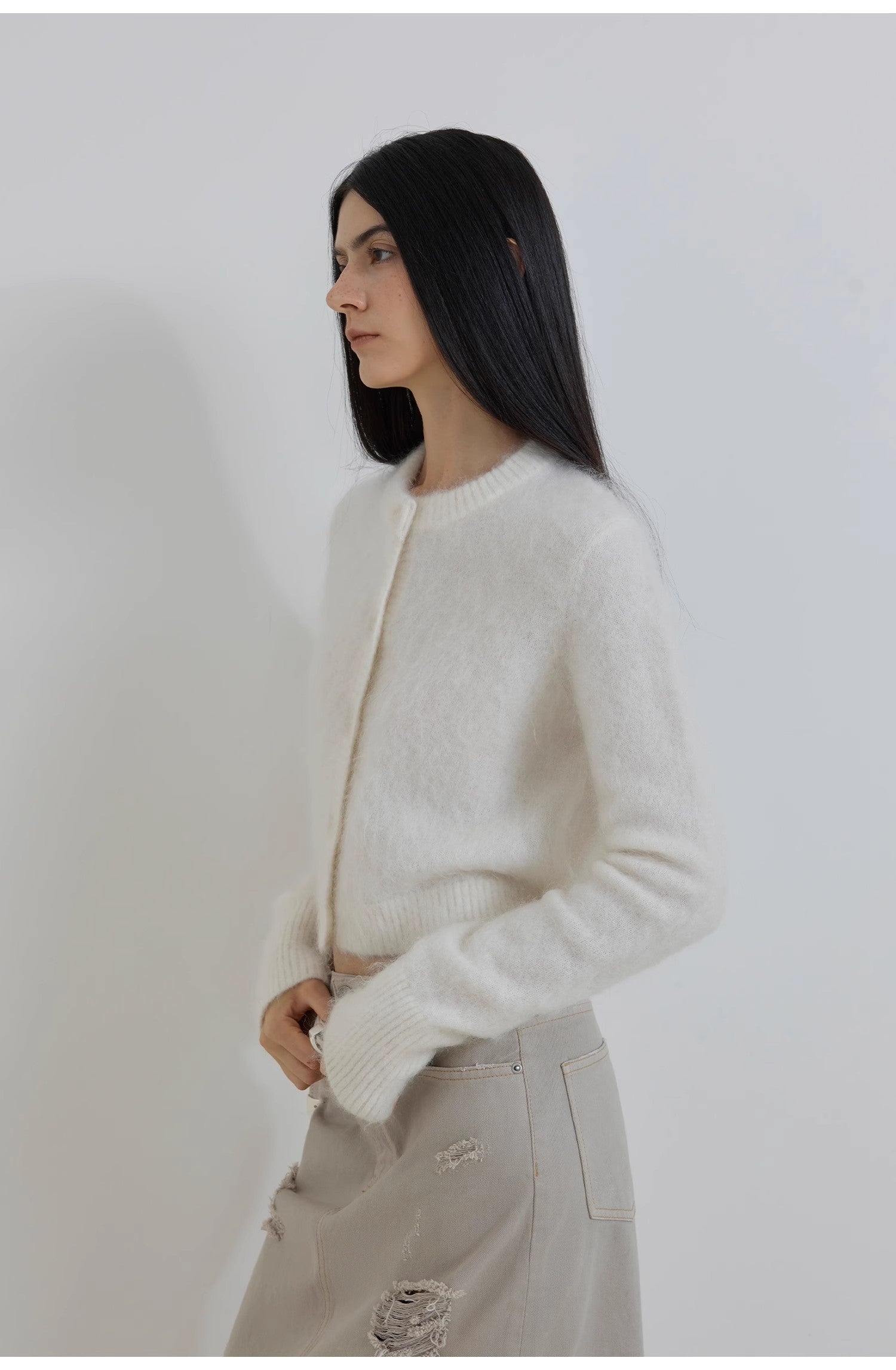 PREMIUM STYLE CO. LTD. | Women's Mohair Blend Knit Cardigan