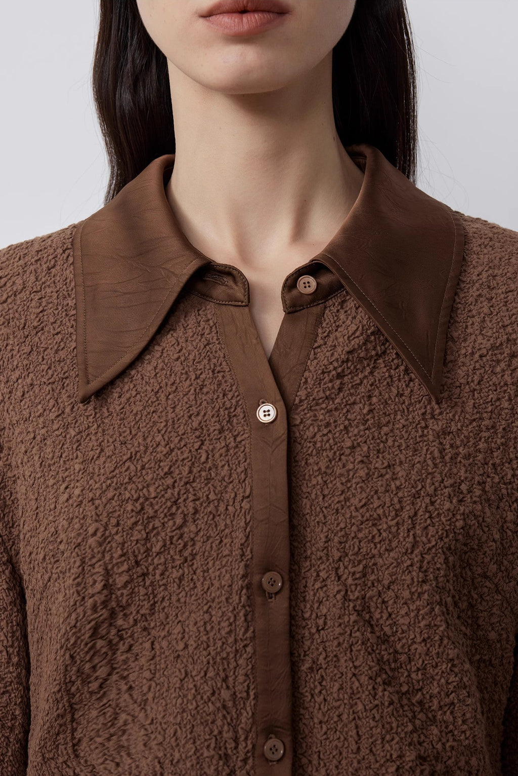 FIRELADY FUR | Women's Retro Embossed Bubble Cotton Shirt