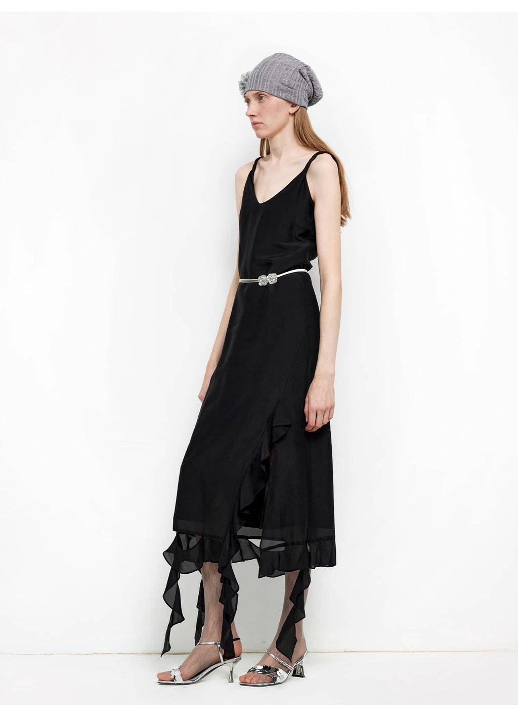 FIRELADY FUR | Women's Organic Acetate & Mulberry Silk Blend V-Neck Dress