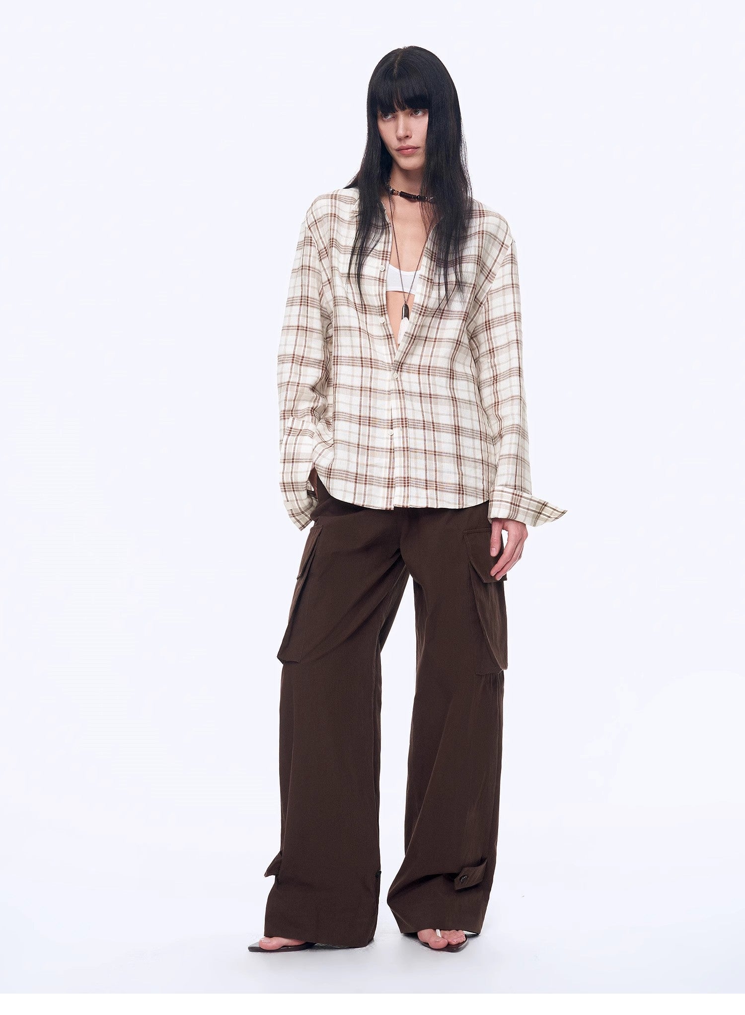 FIRELADY FUR | Women's Plaid Linen Two-Piece Set