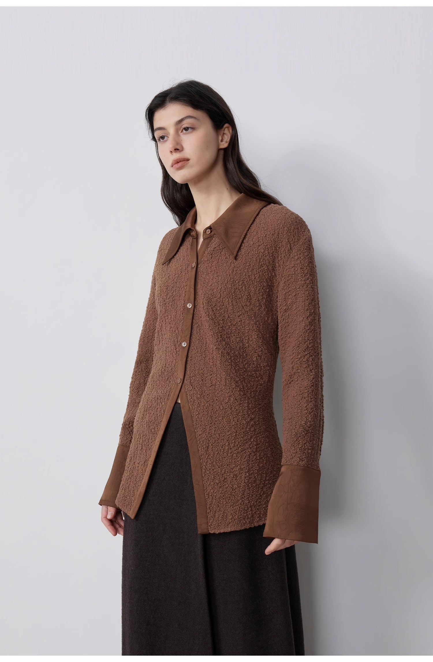 FIRELADY FUR | Women's Retro Embossed Bubble Cotton Shirt