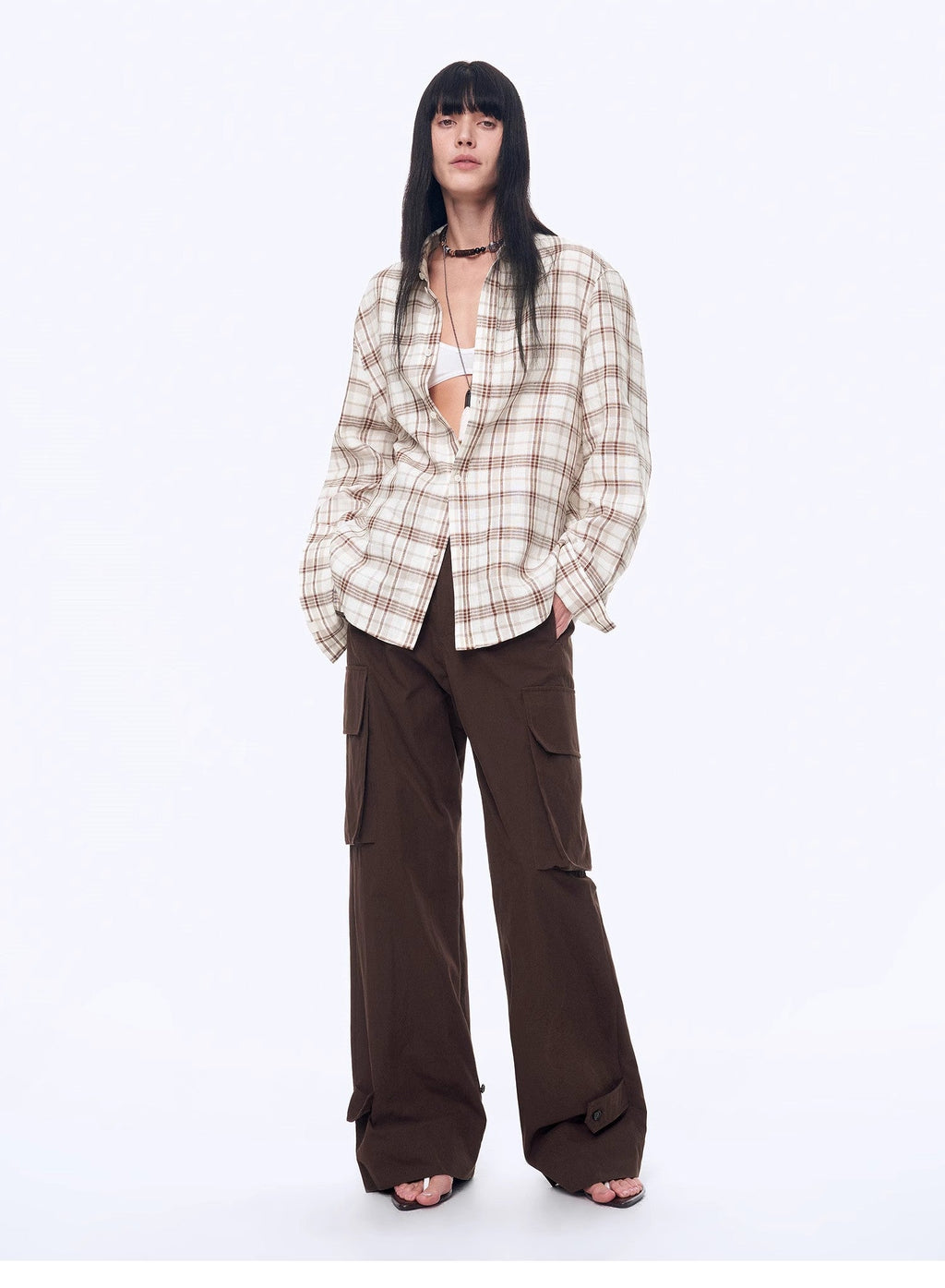 FIRELADY FUR | Women's Plaid Linen Two-Piece Set