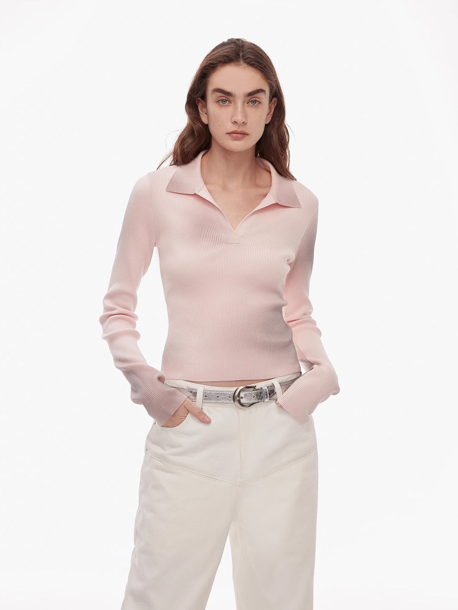 FIRELADY FUR | Women's Merino Cotton & Wool Blend Polo Sweater