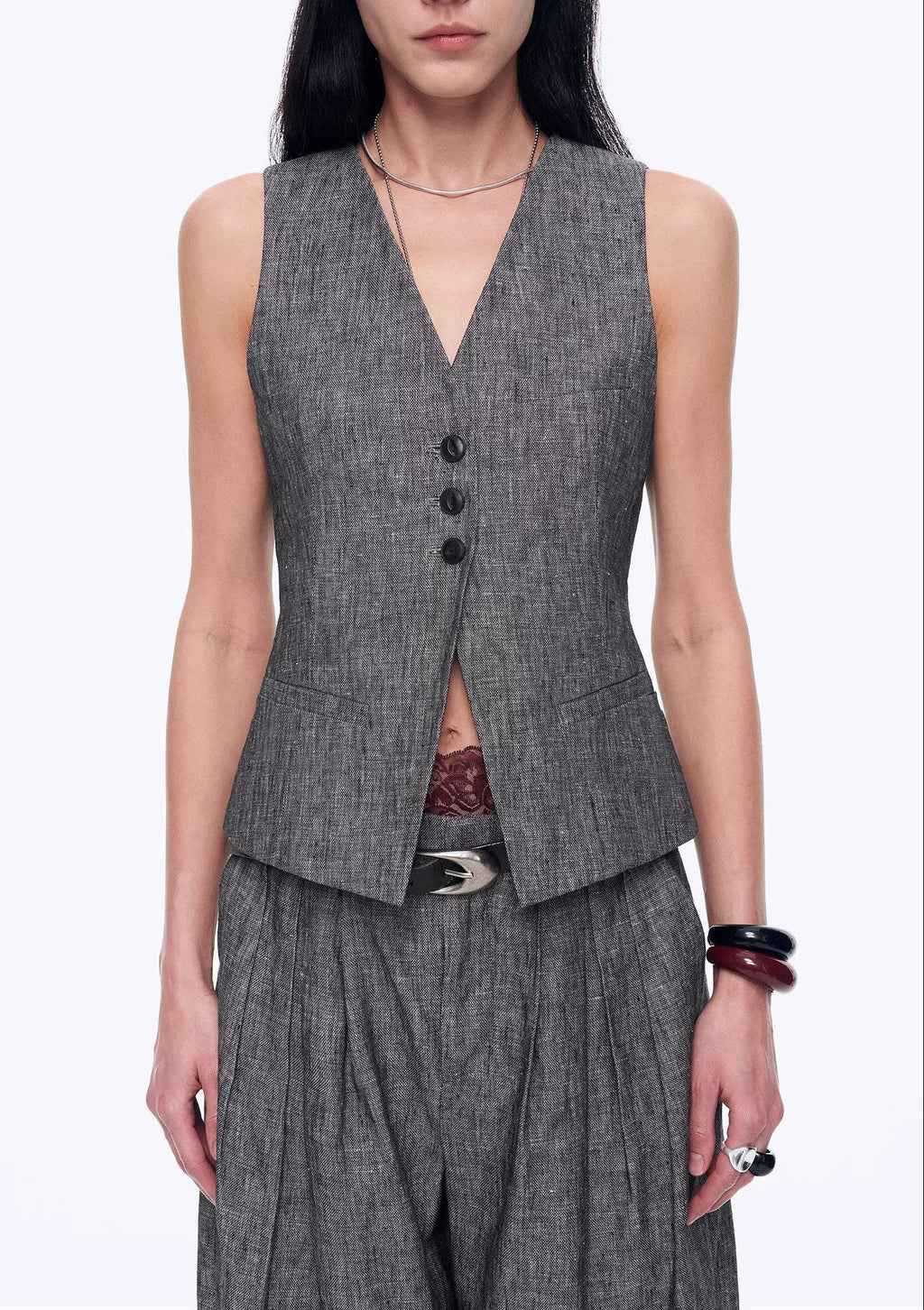 PREMIUM STYLE CO. LTD. | Women's Linen Vest & Trousers Suit Set
