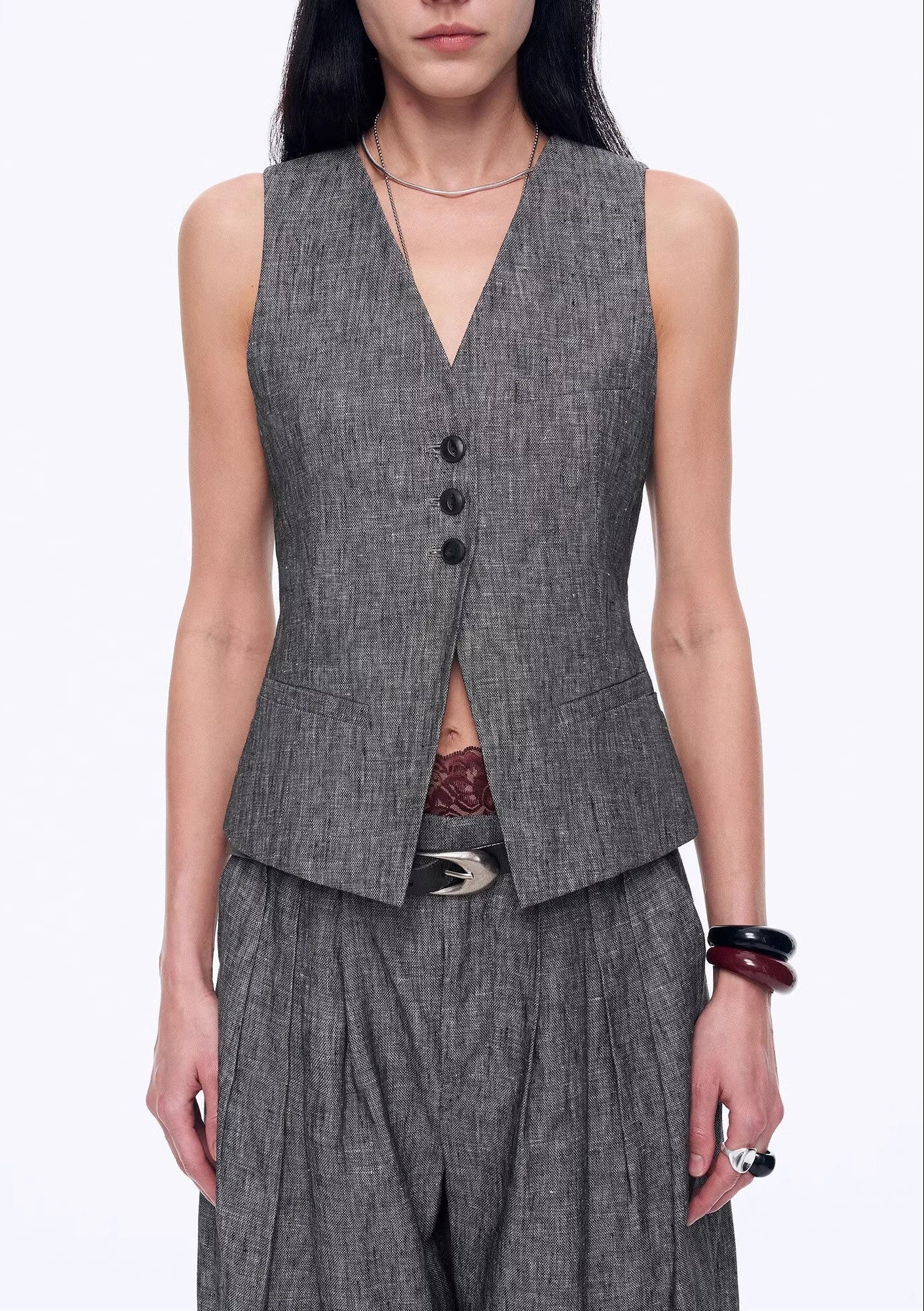 PREMIUM STYLE CO. LTD. | Women's Linen Vest & Trousers Suit Set