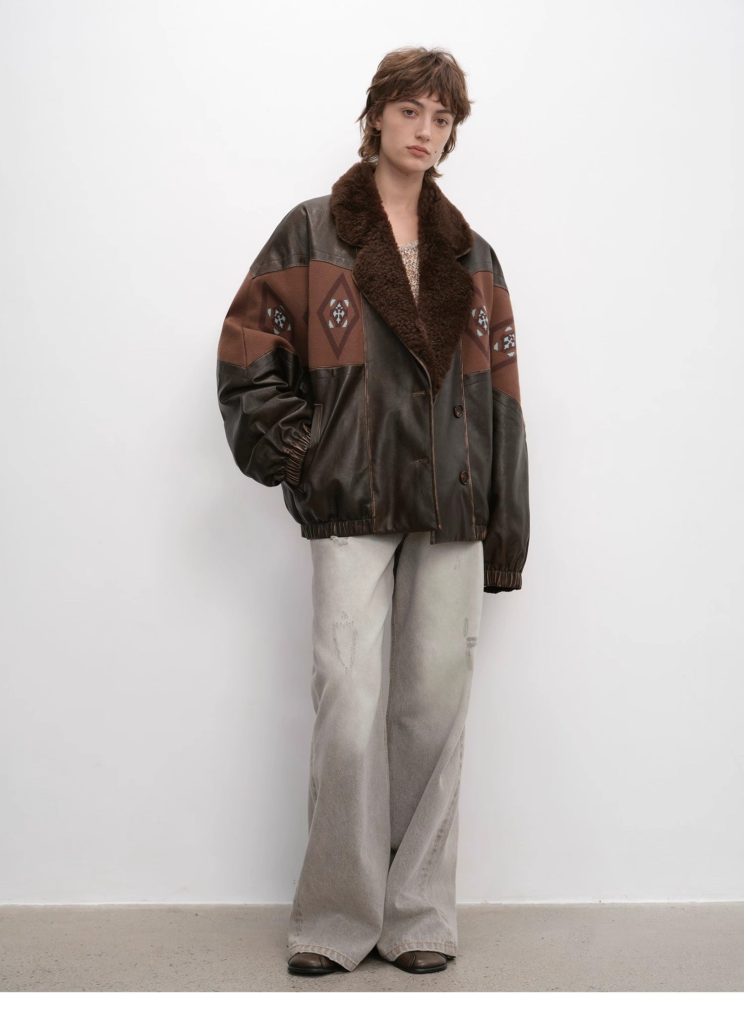 FIRELADY FUR | Women's Suede Sheep Leather Down Parka