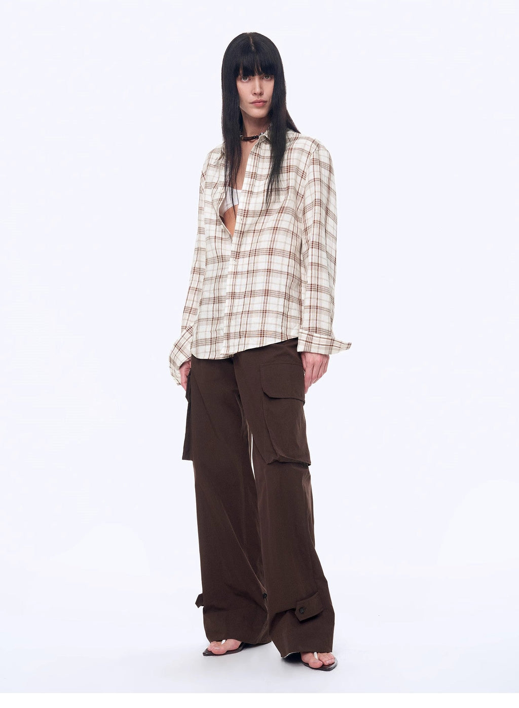 FIRELADY FUR | Women's Plaid Linen Two-Piece Set