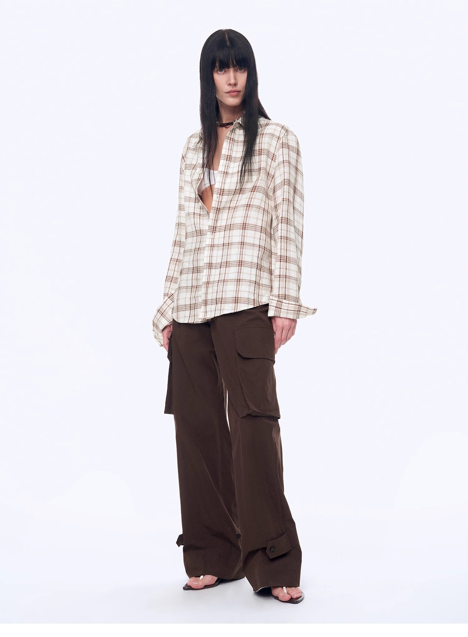 FIRELADY FUR | Women's Plaid Linen Two-Piece Set