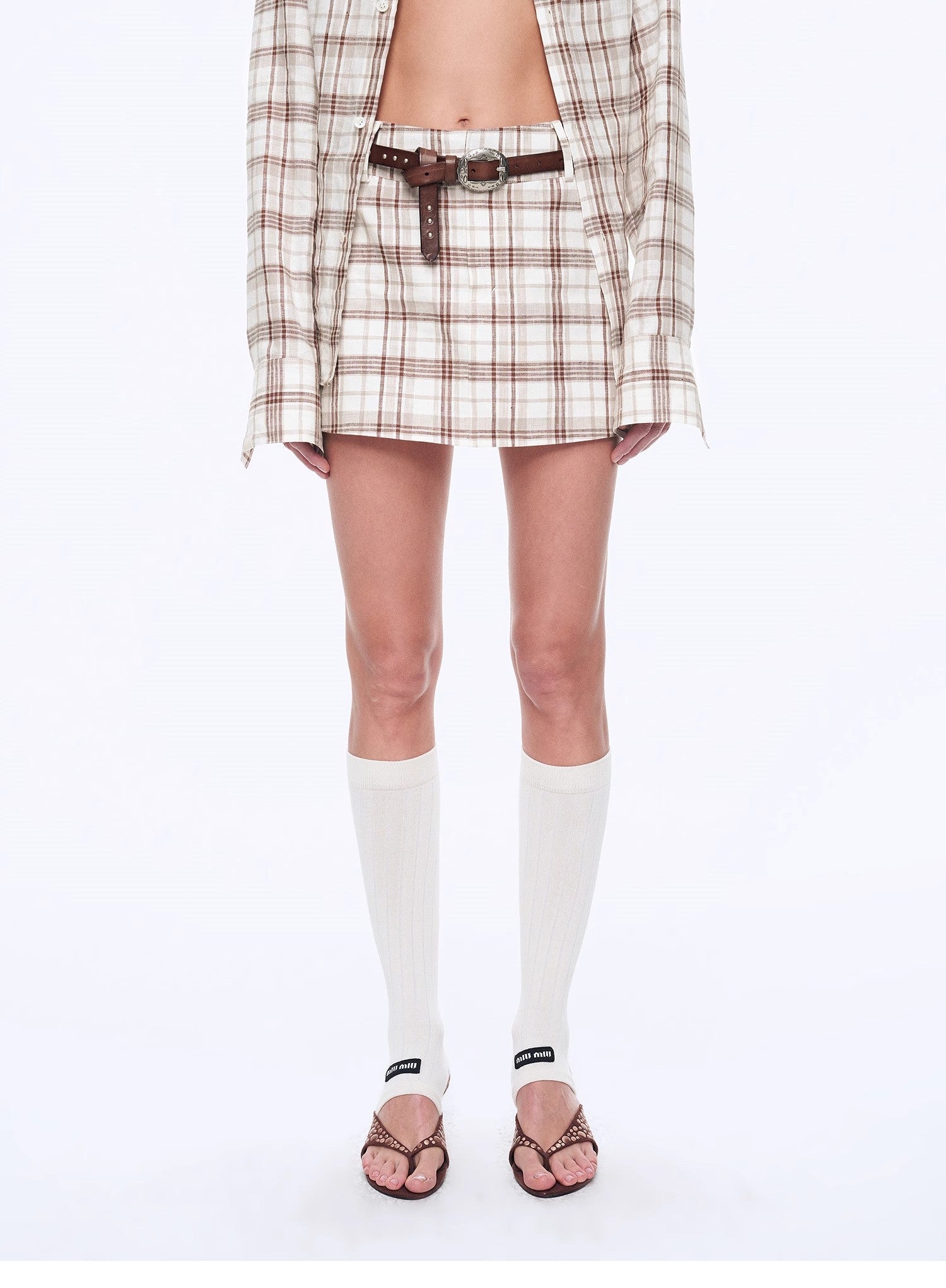 FIRELADY FUR | Women's Plaid Linen Two-Piece Set