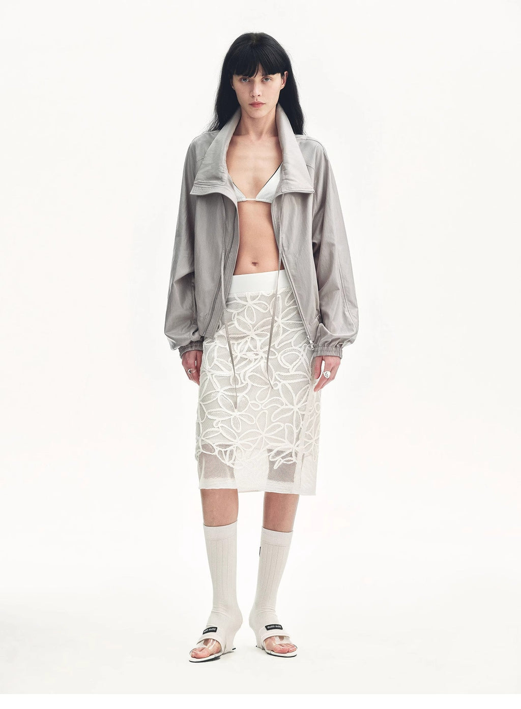 PREMIUM STYLE CO. LTD. | "Summer Dream" Viscose Embroidered Straight Skirt