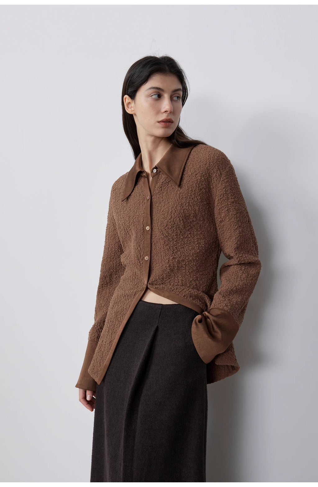 FIRELADY FUR | Women's Retro Embossed Bubble Cotton Shirt