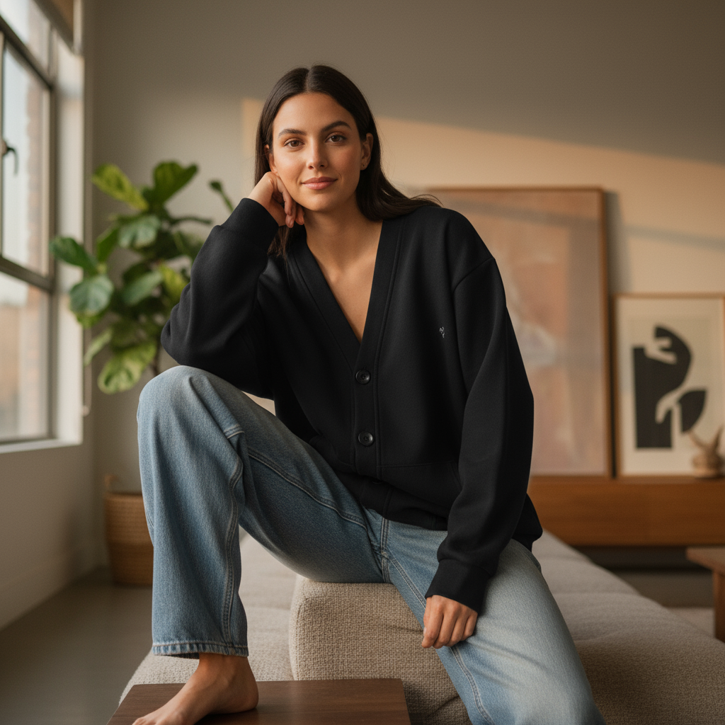 Cotton Cardigan | Snow Washed