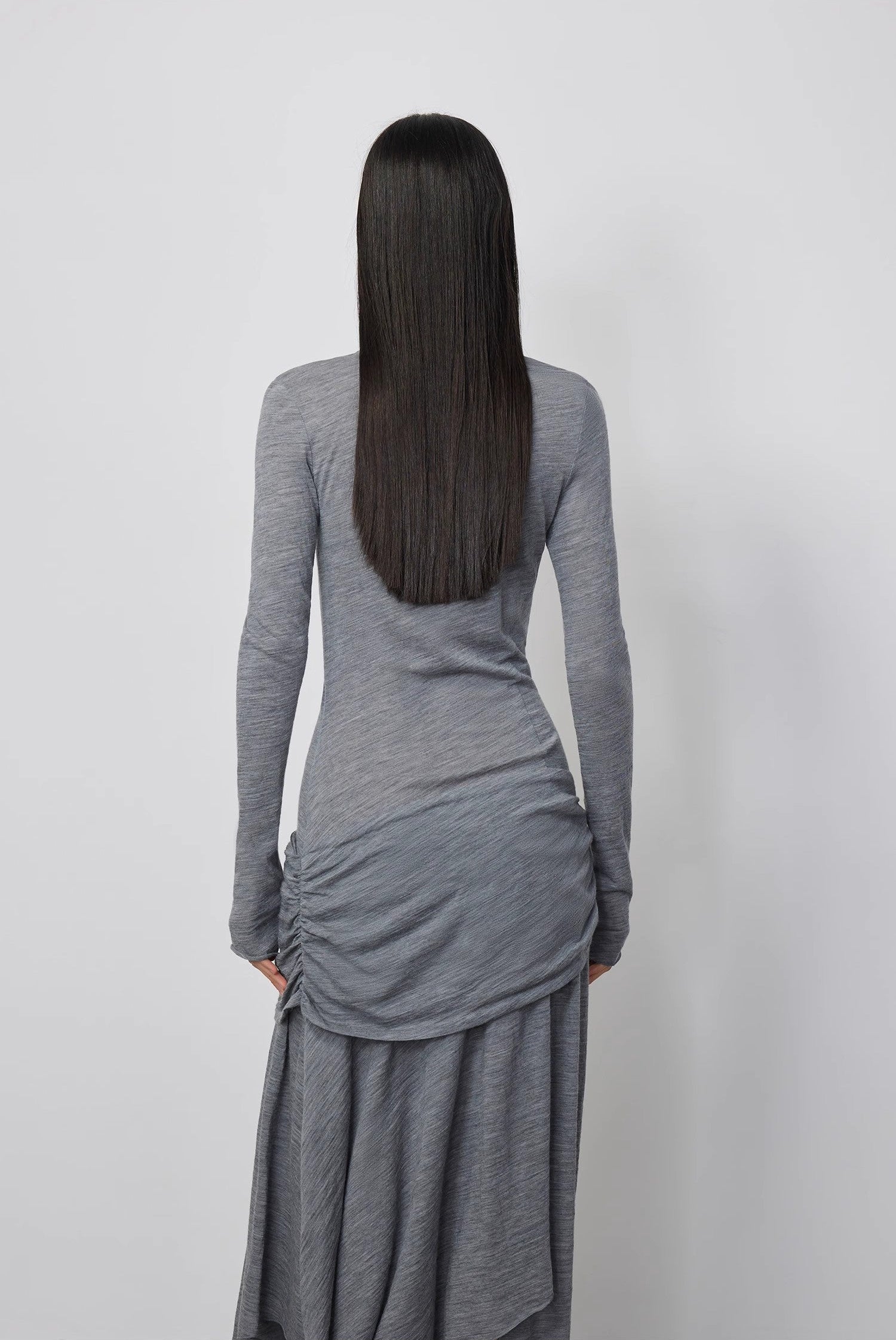 FIRELADY FUR | Women's Wool Dress w/ Irregular Hem