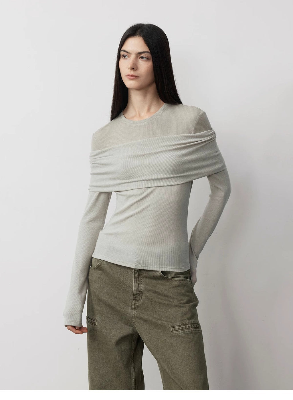 FIRELADY FUR | Women's Tencel & Wool Blend Faux Two-Piece Top