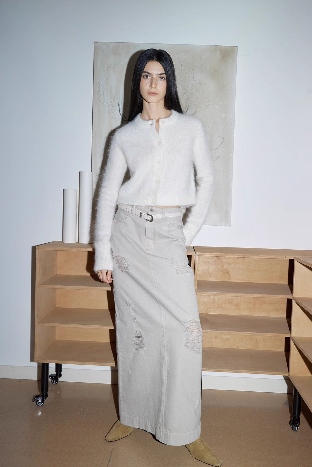 PREMIUM STYLE CO. LTD. | Women's Mohair Blend Knit Cardigan