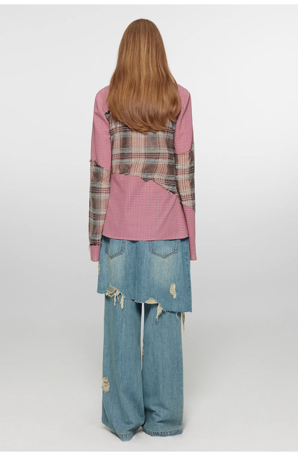 PREMIUM STYLE CO. LTD. | Women's Tencel Blend Fake Two-Piece Jeans