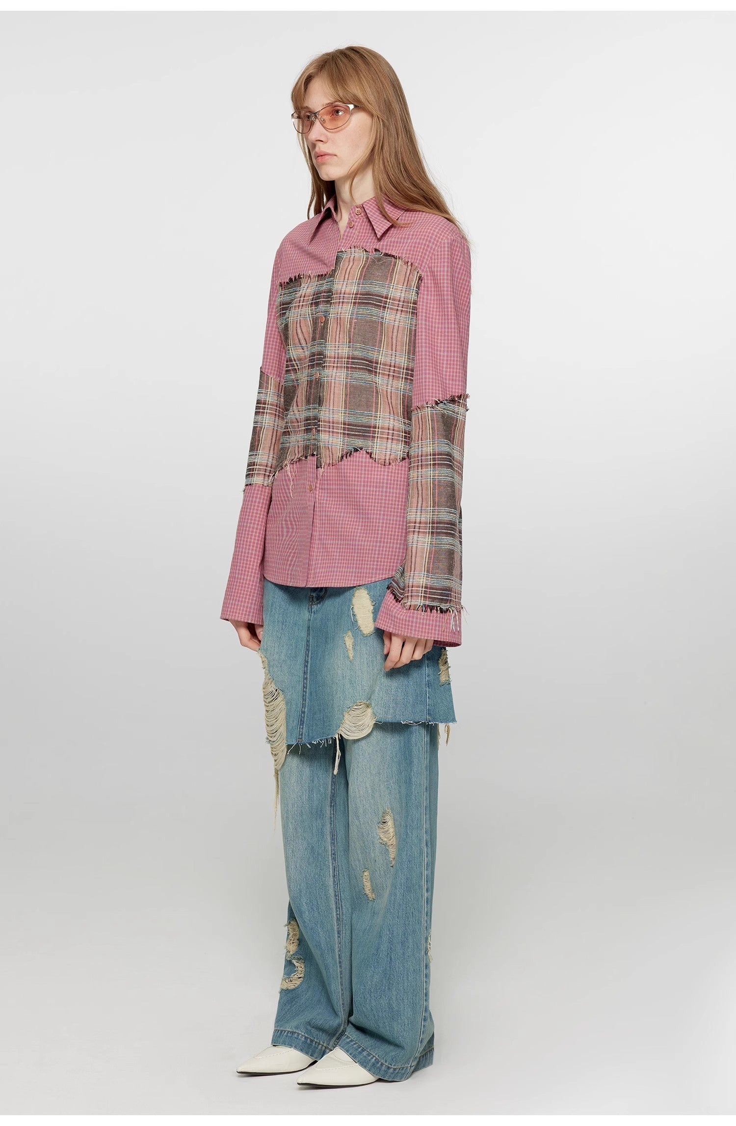 PREMIUM STYLE CO. LTD. | Women's Tencel Blend Fake Two-Piece Jeans
