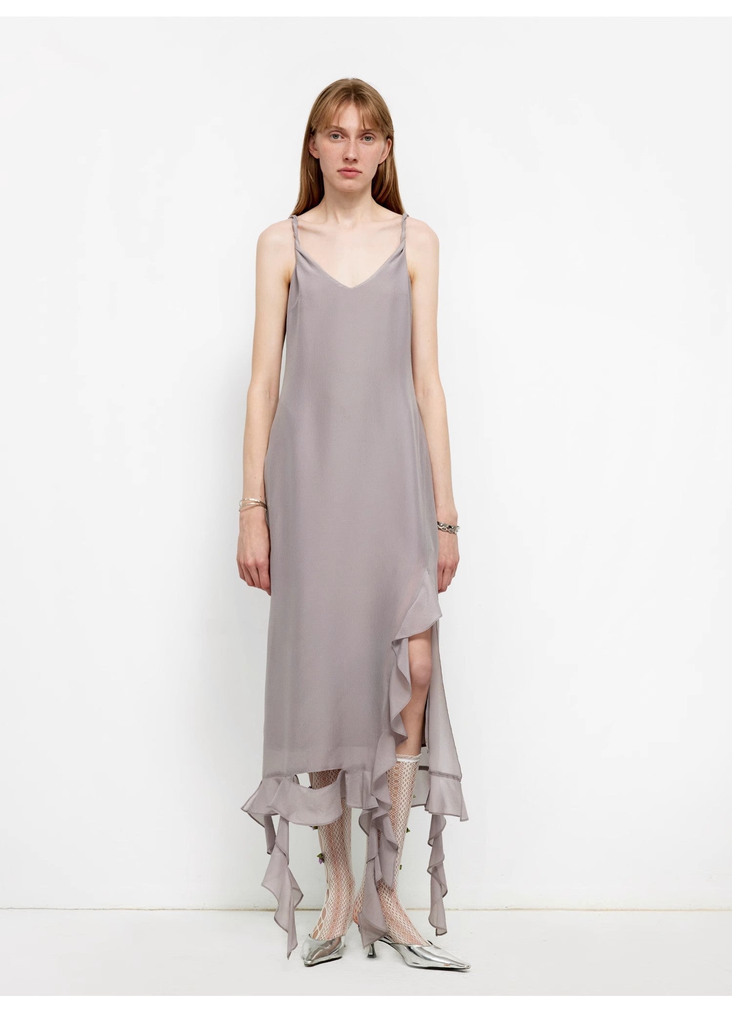 FIRELADY FUR | Women's Organic Acetate & Mulberry Silk Blend V-Neck Dress