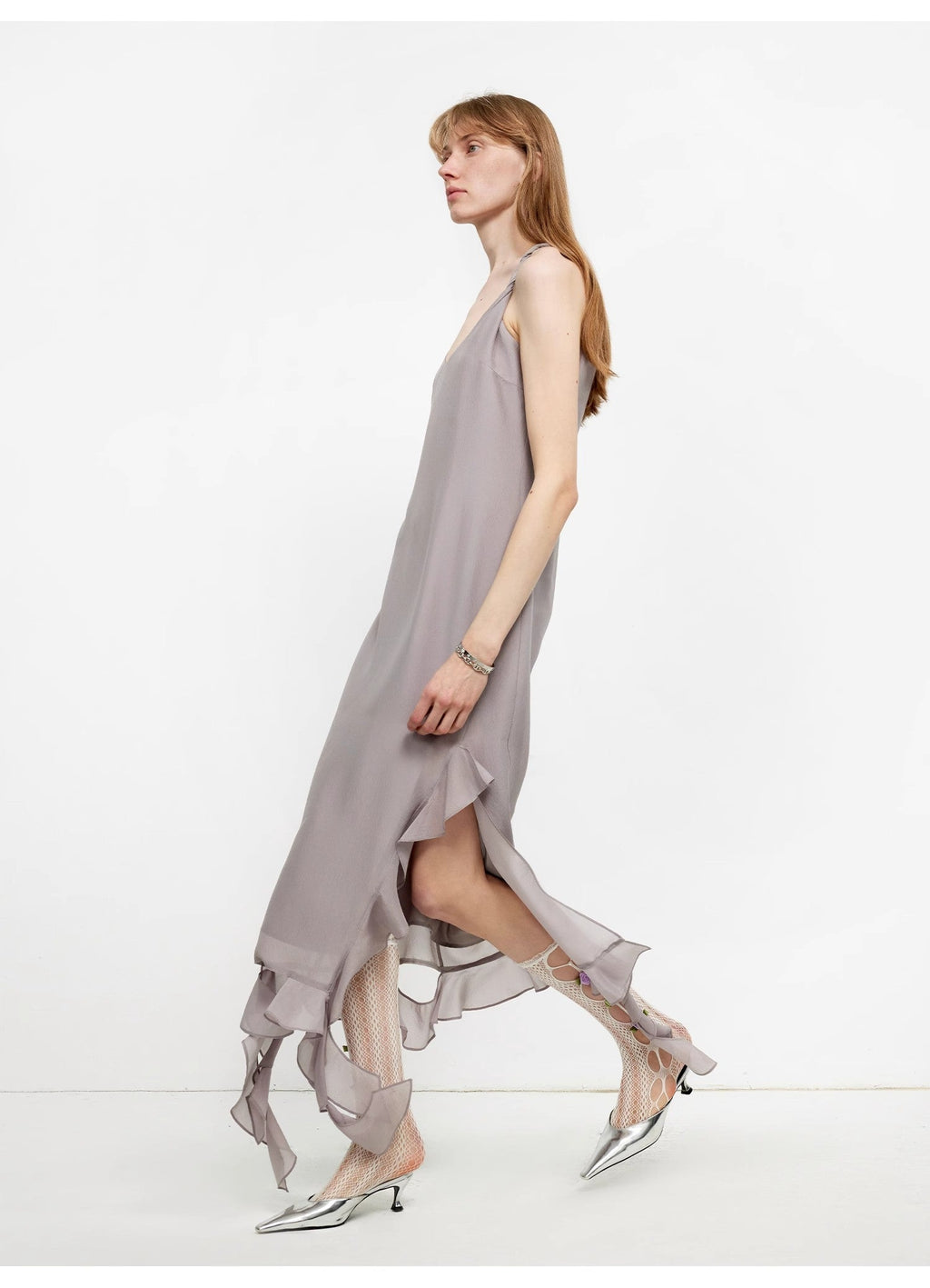 FIRELADY FUR | Women's Organic Acetate & Mulberry Silk Blend V-Neck Dress