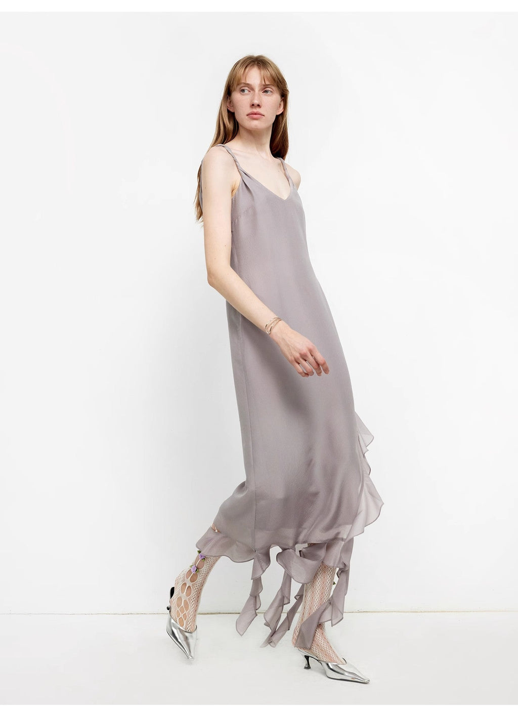 FIRELADY FUR | Women's Organic Acetate & Mulberry Silk Blend V-Neck Dress