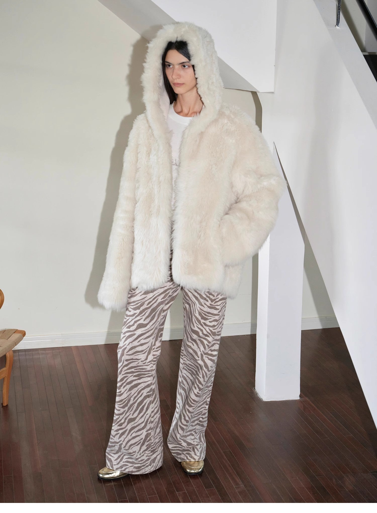 FIRELADY FUR | Women's Lazy Hooded Tuscan Curly Sheepskin Coat