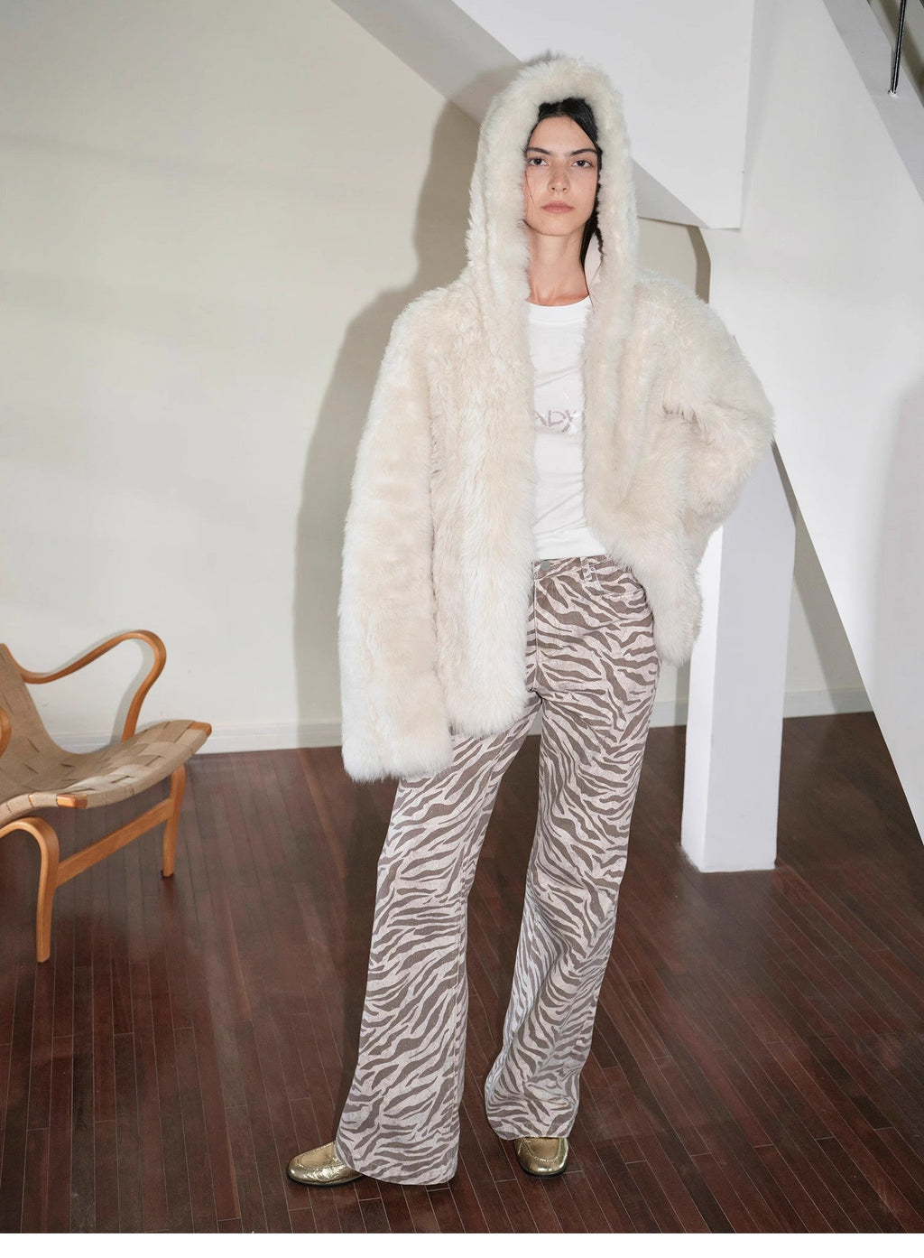 FIRELADY FUR | Women's Lazy Hooded Tuscan Curly Sheepskin Coat