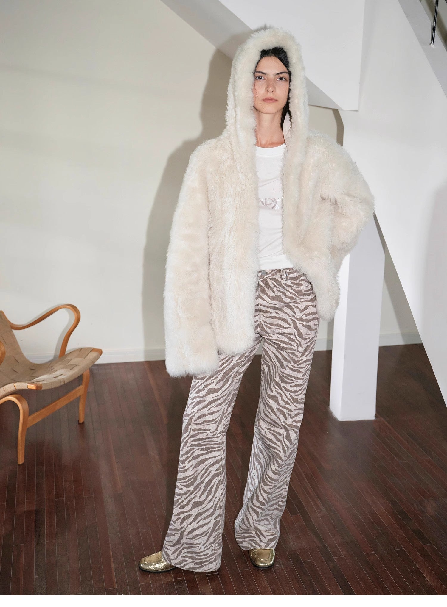 FIRELADY FUR | Women's Lazy Hooded Tuscan Curly Sheepskin Coat