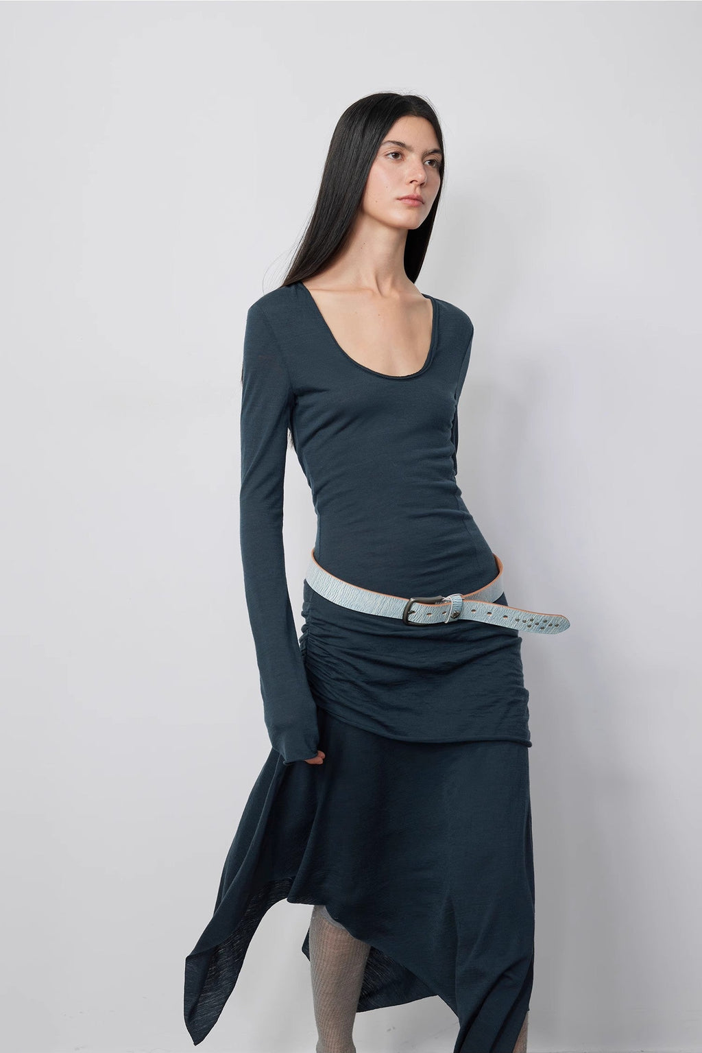 FIRELADY FUR | Women's Wool Dress w/ Irregular Hem