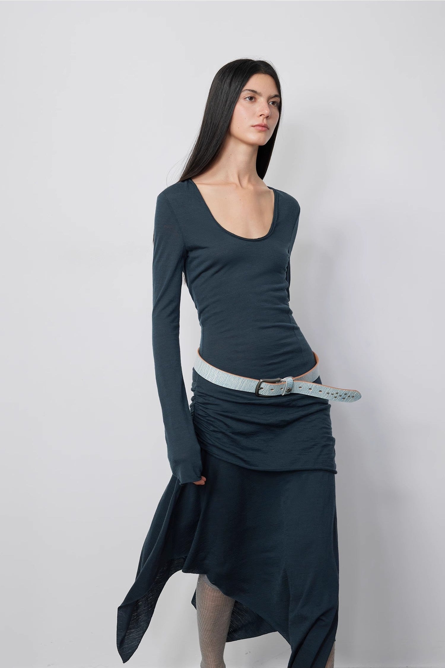 FIRELADY FUR | Women's Wool Dress w/ Irregular Hem