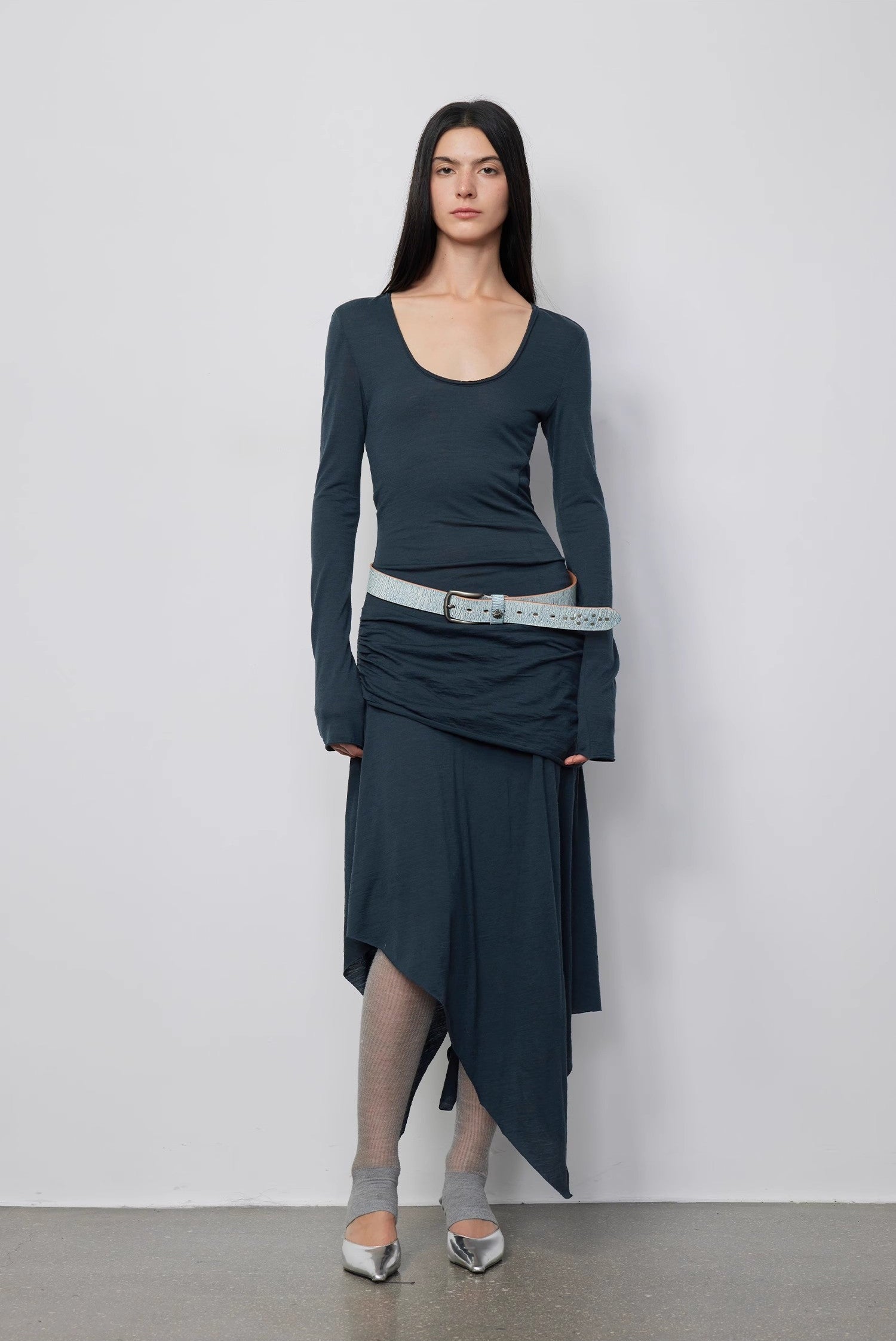 FIRELADY FUR | Women's Wool Dress w/ Irregular Hem