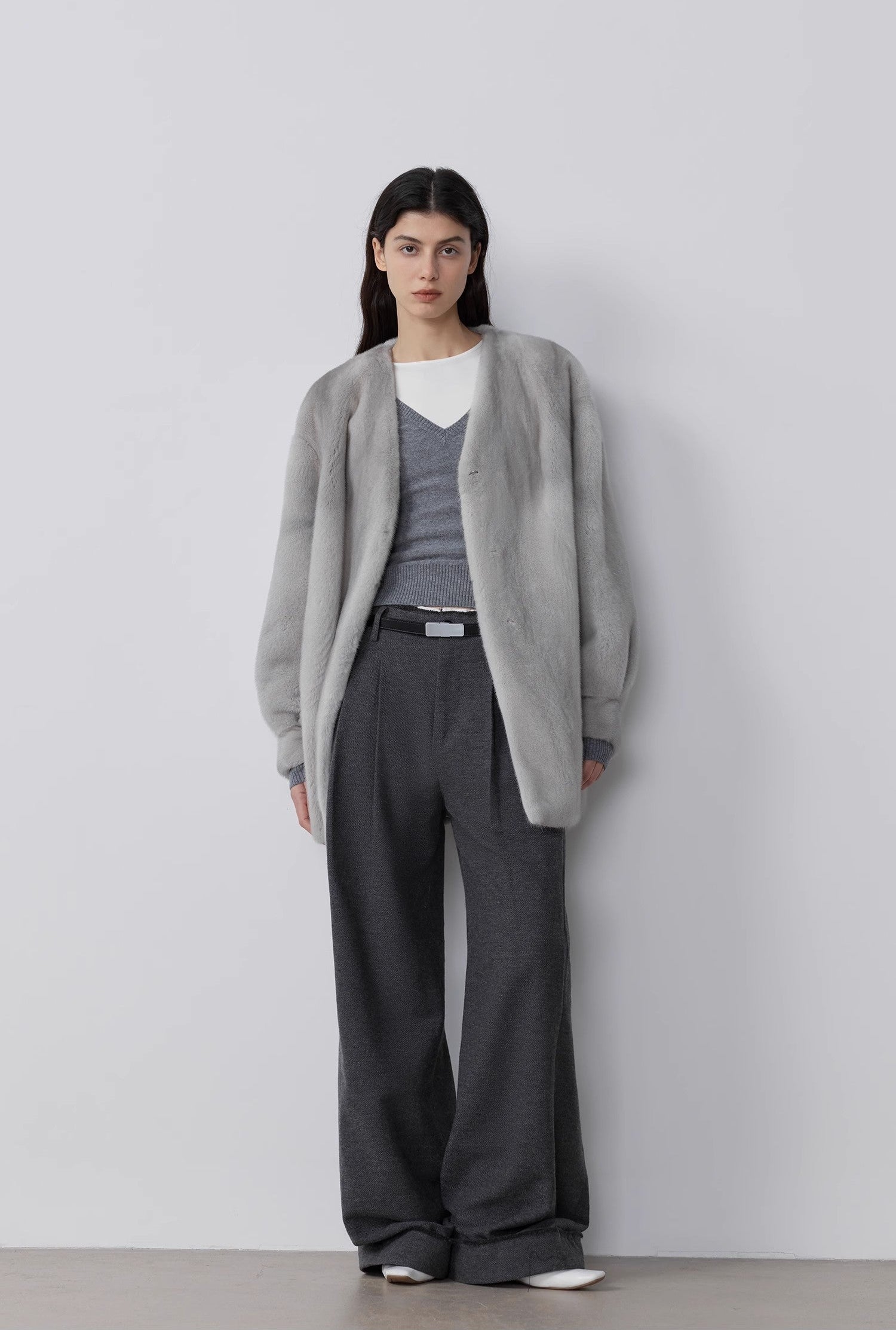 Women's Wool Blend Wide Leg Pants | Modern Scimitar