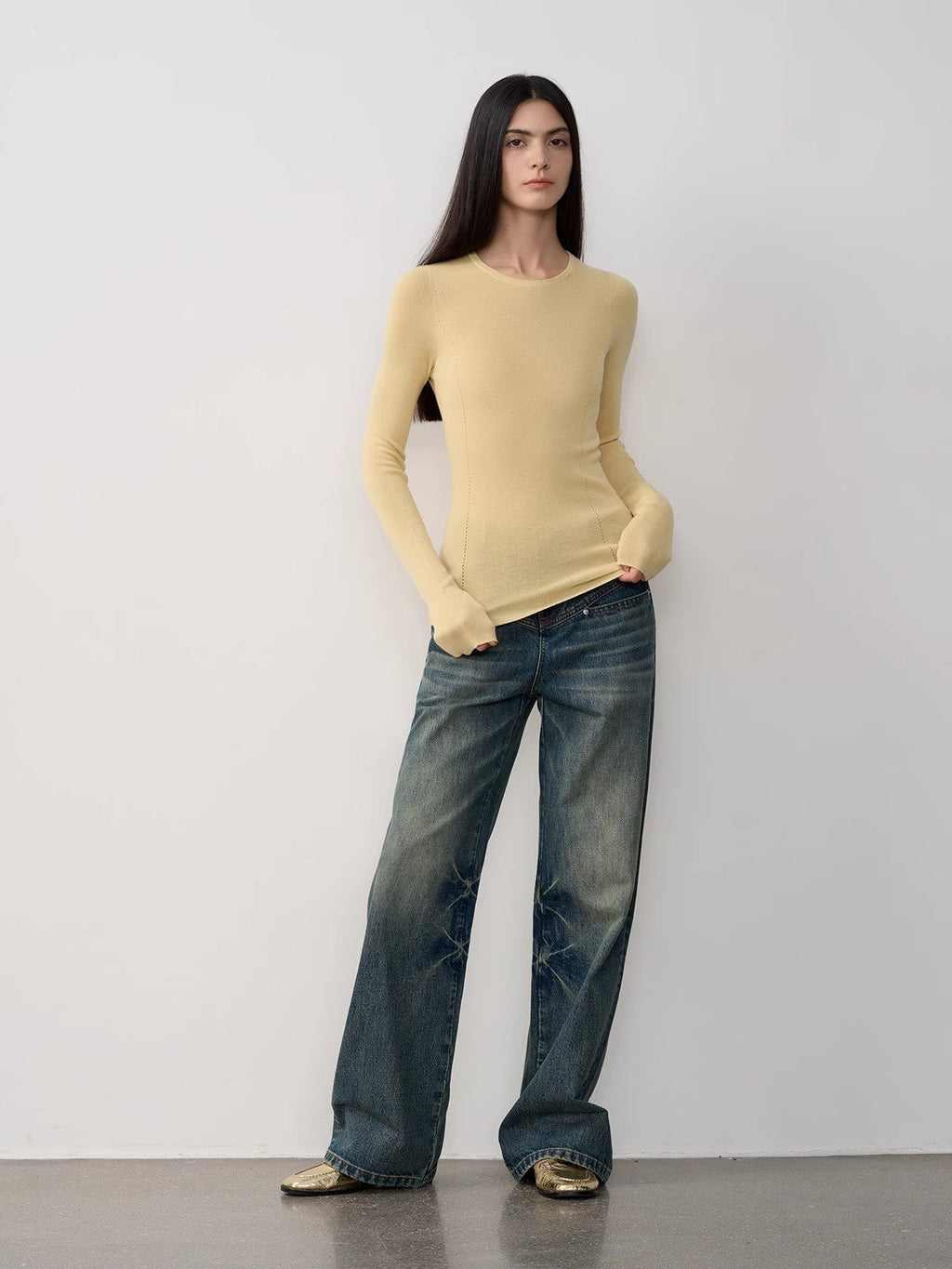 FIRELADY FUR | Women's Vintage Heavy Wash Marble Dye Straight-Leg Jeans