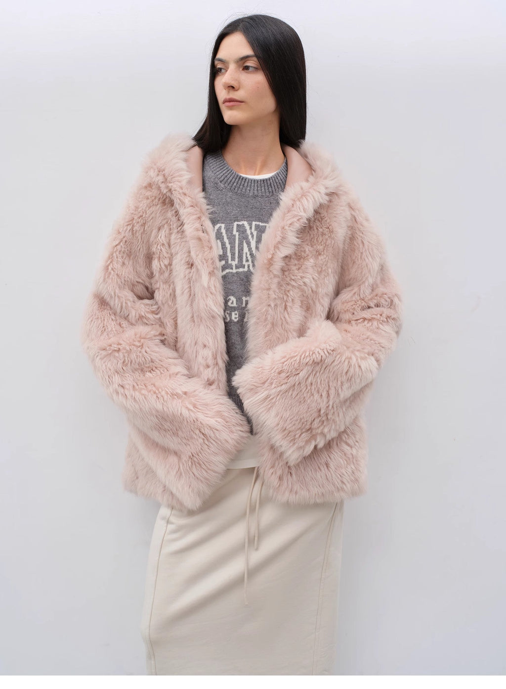 FIRELADY FUR | Women's Lazy Hooded Tuscan Curly Sheepskin Coat