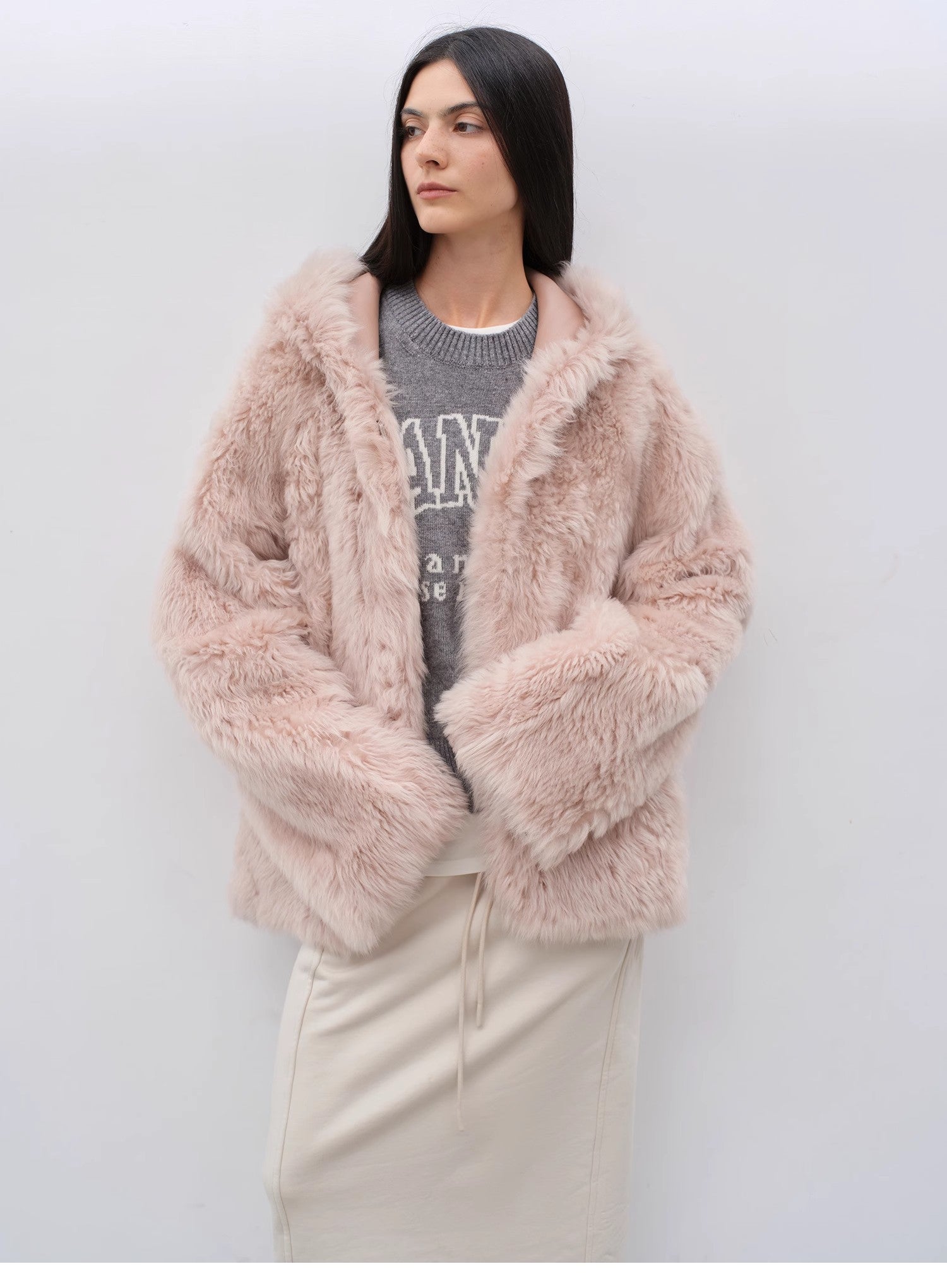 FIRELADY FUR | Women's Lazy Hooded Tuscan Curly Sheepskin Coat